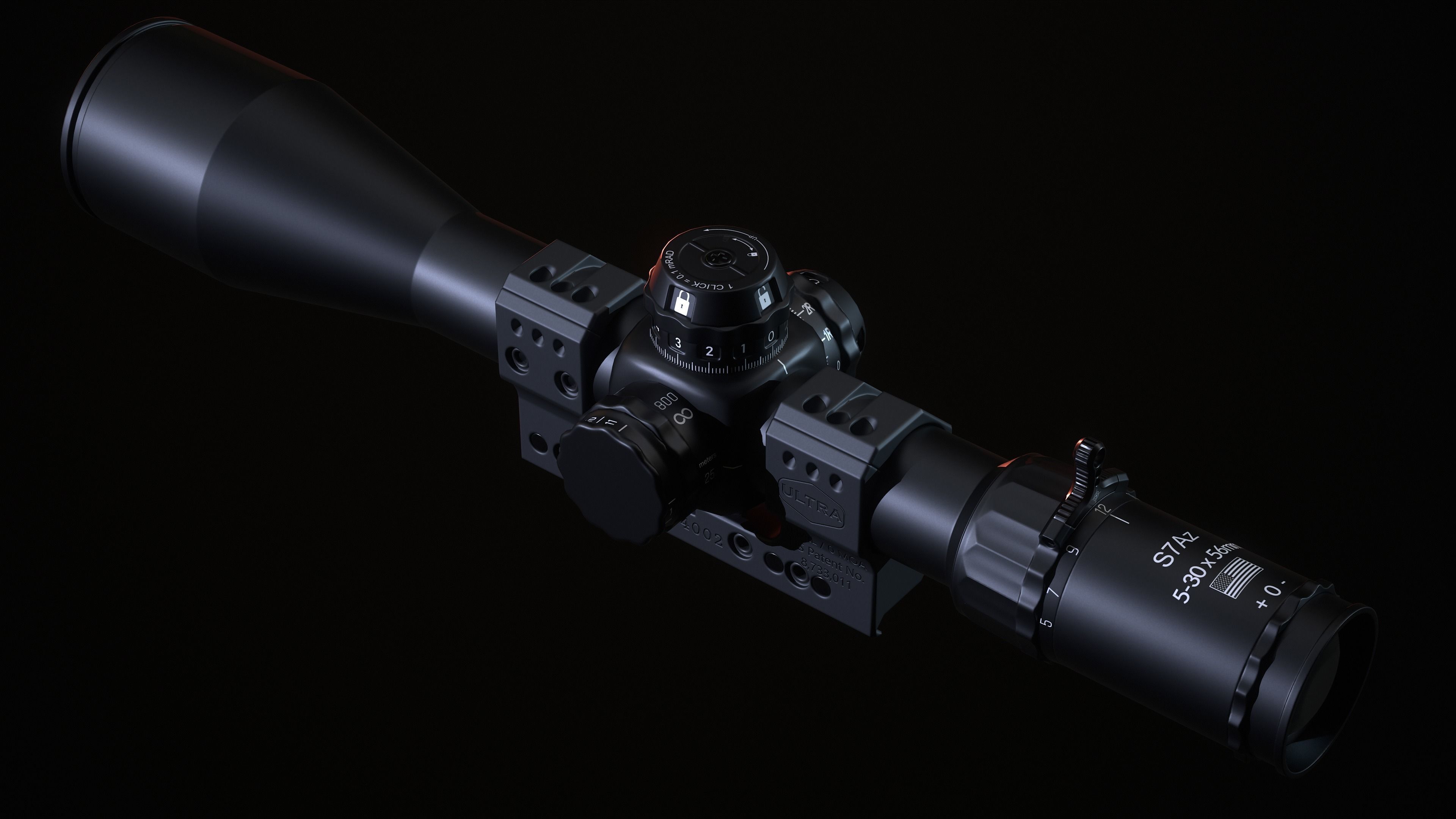 Multi Caliber Sniper Rifle Low-poly 3D model_16