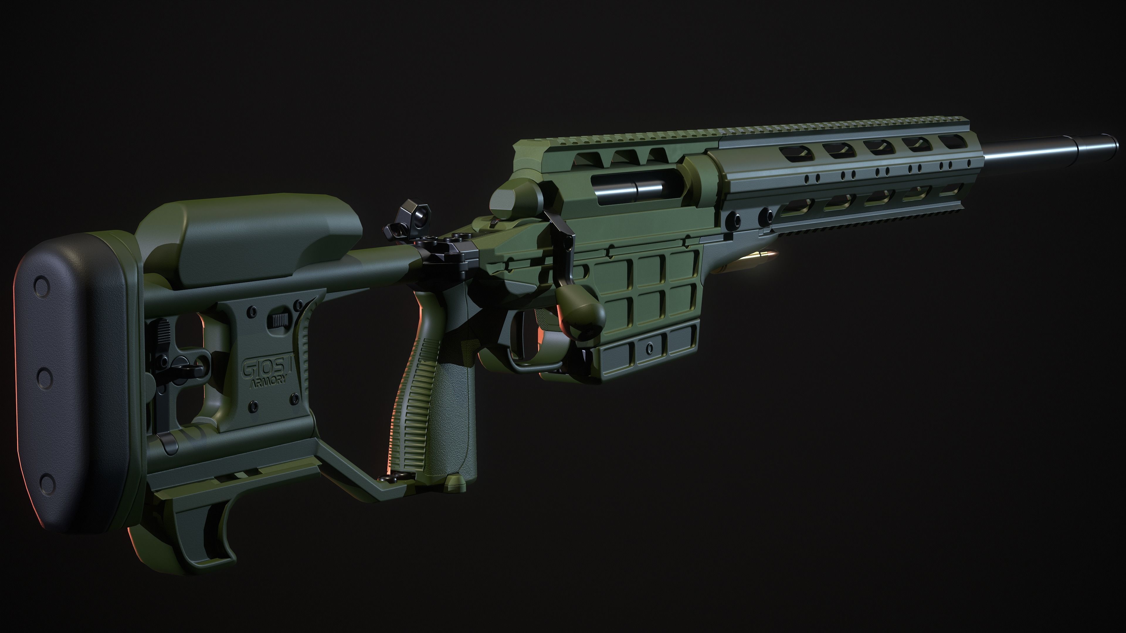 Multi Caliber Sniper Rifle Low-poly 3D model_4