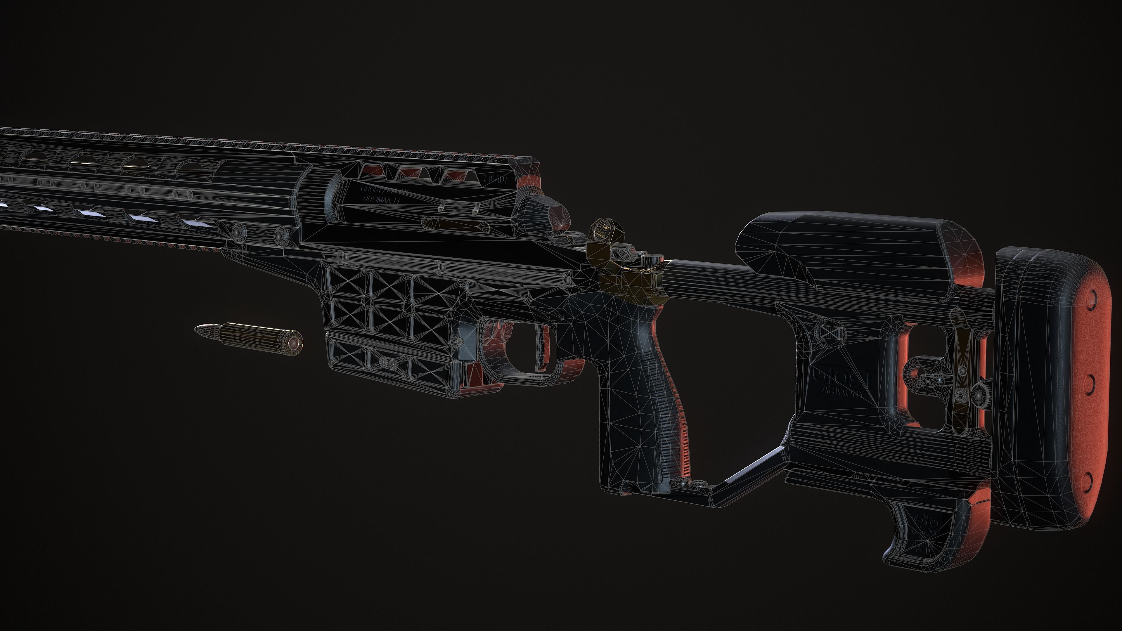 Multi Caliber Sniper Rifle Low-poly 3D model_23