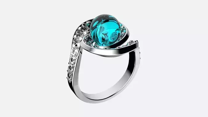 Luna Jewelry Diamond Ring 3dm 3D print model 3D print model