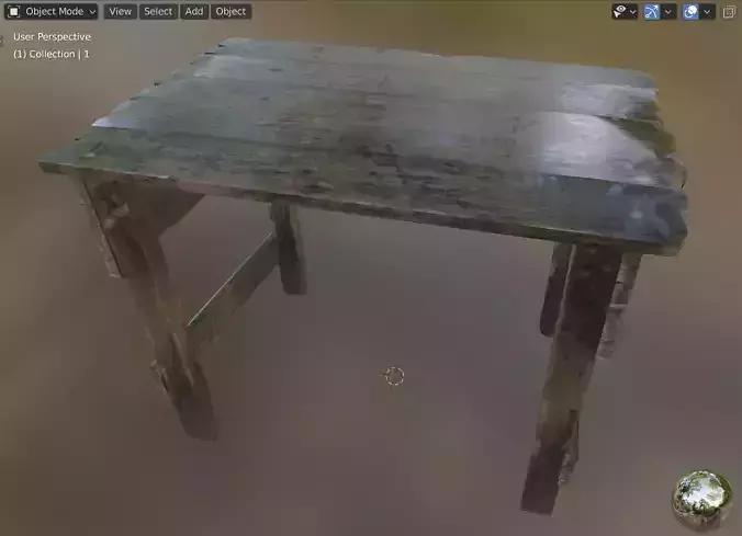 wood table Low-poly 3D model