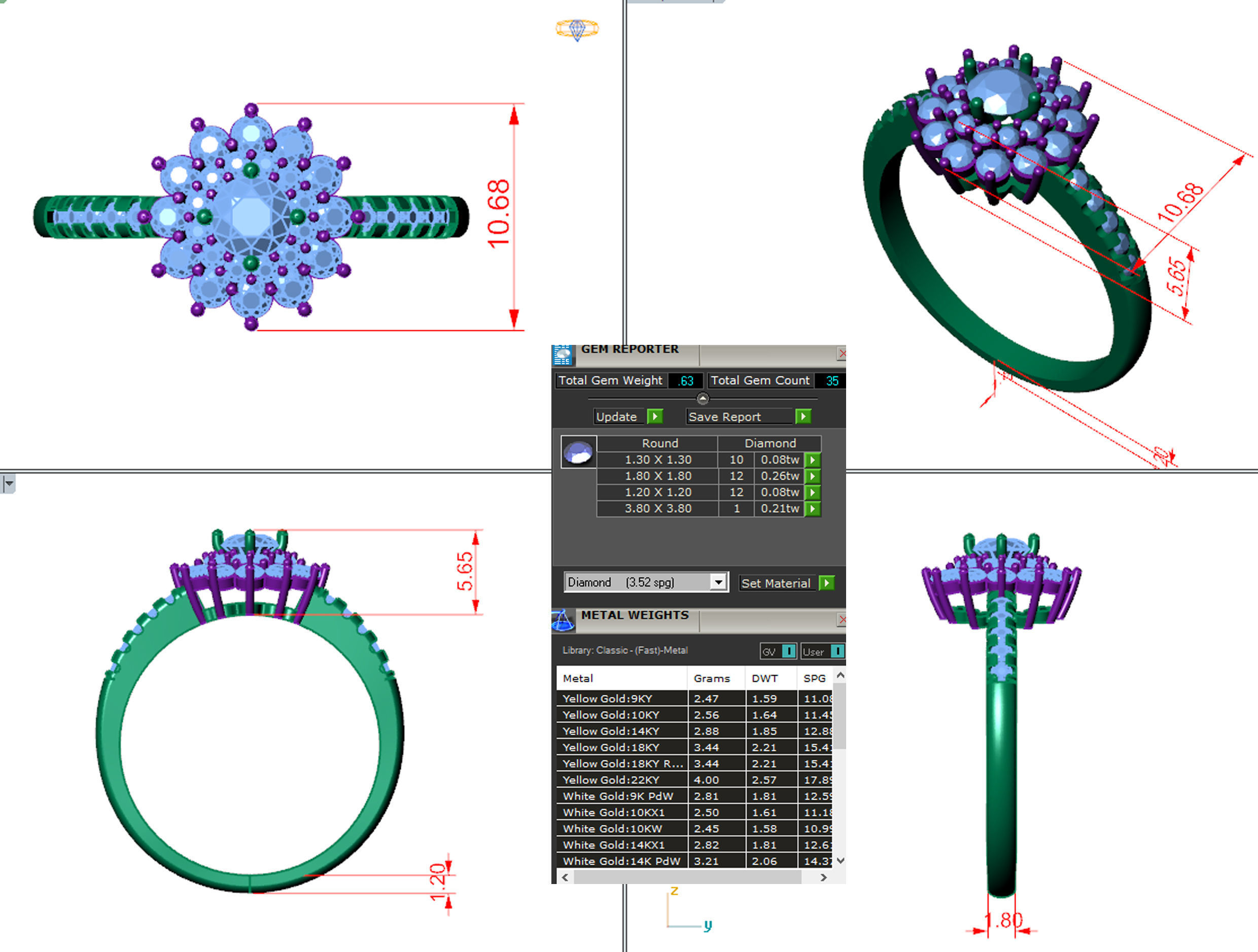 Diamond Ring 3d model printable model 3D print model_4