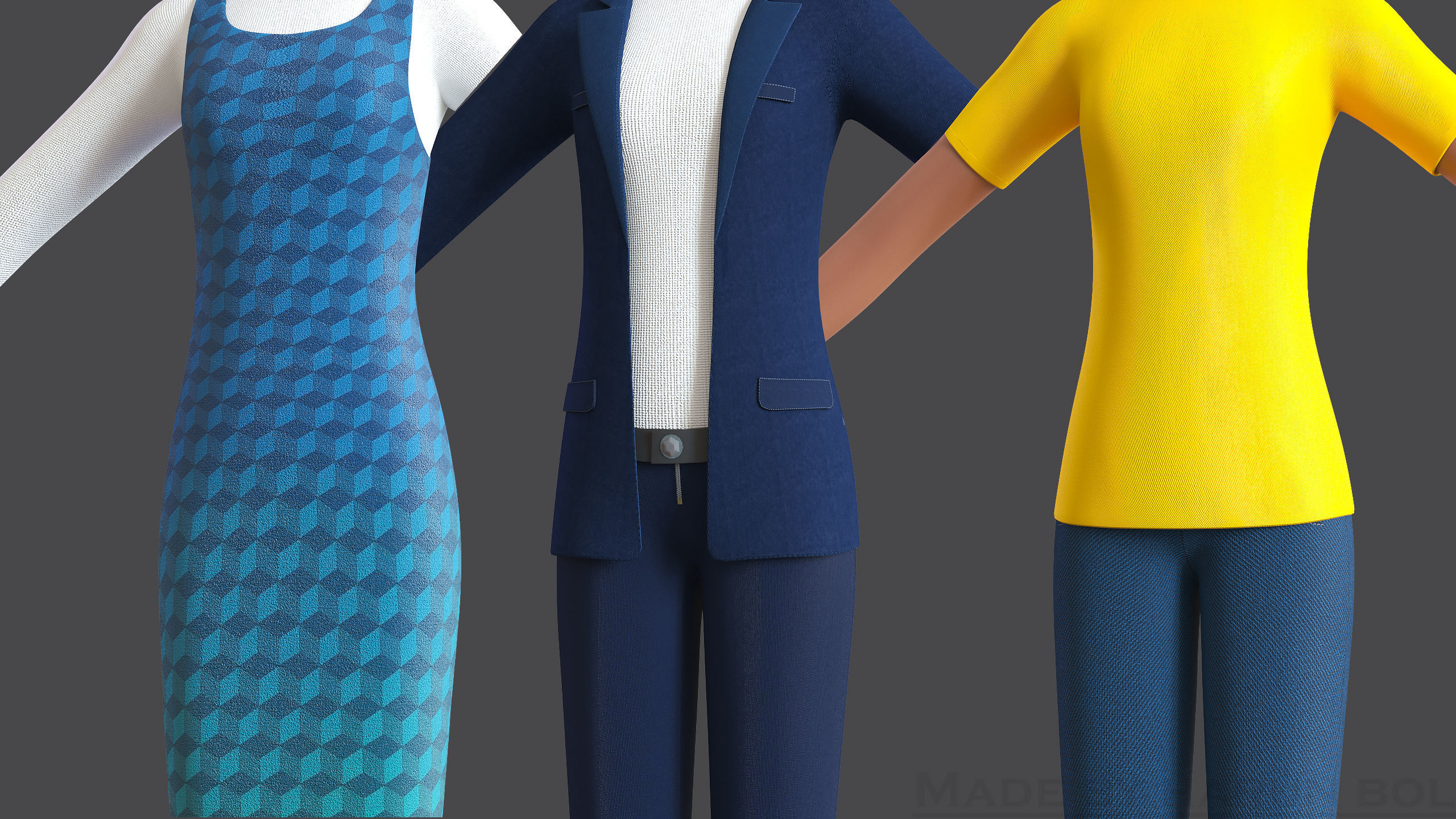 Cartoon Afro Mother - Toon Rigged Woman  3D model_6