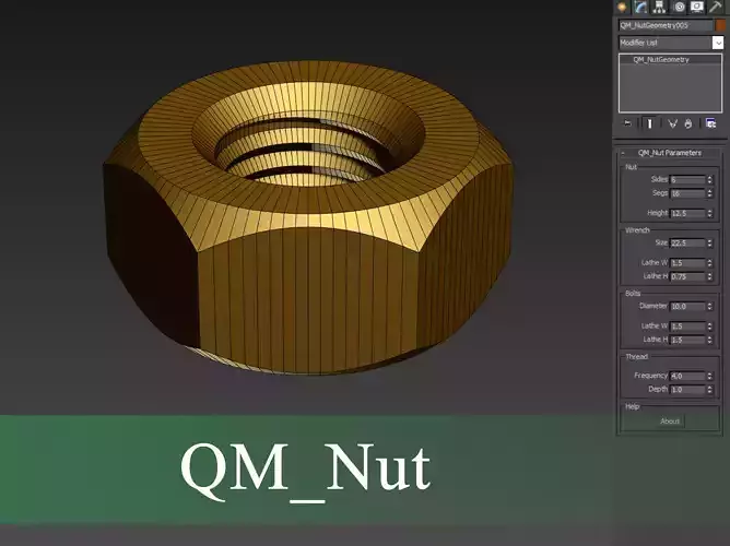 QM Nut Scripted Geometry Plugin 3D model