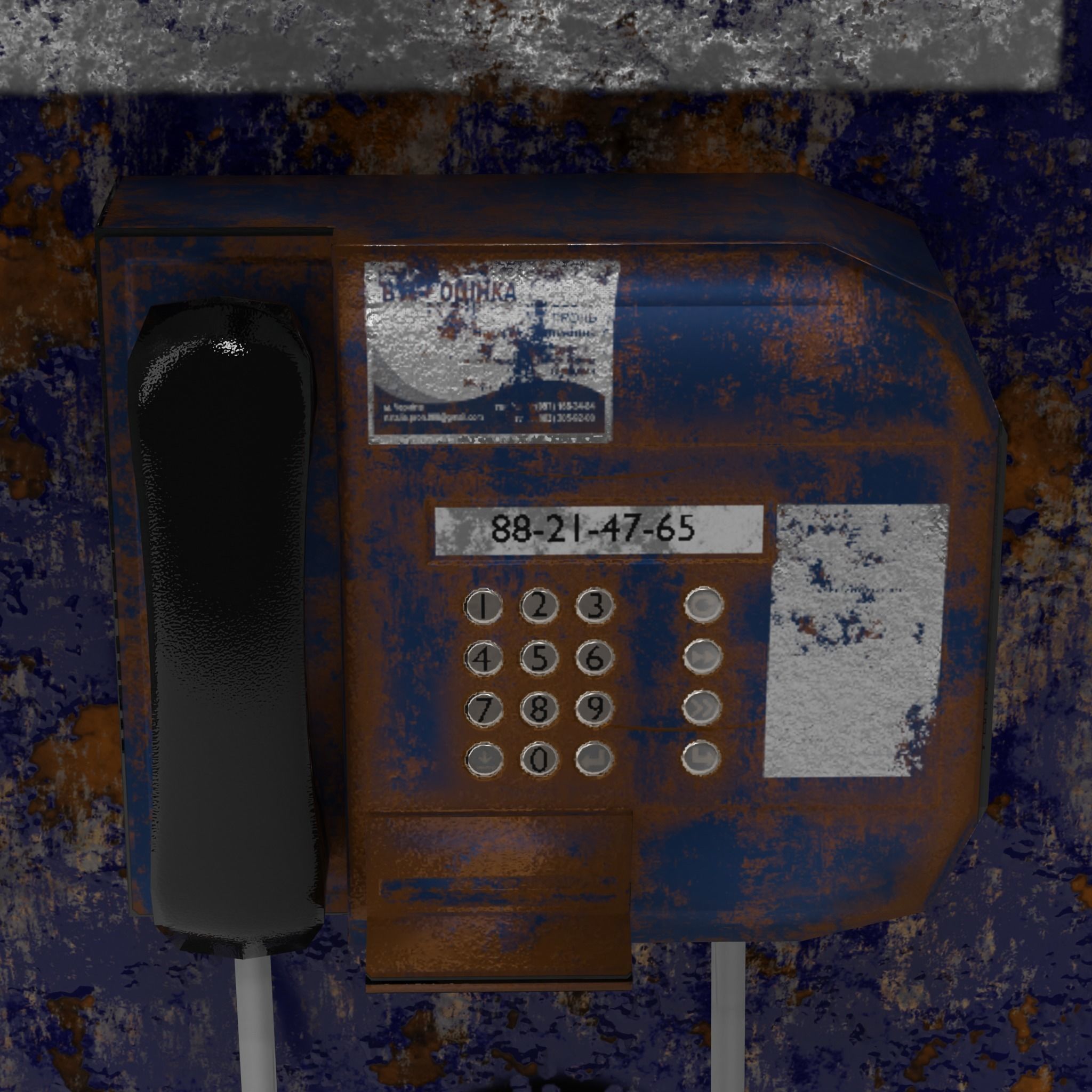 Rust PayPhone Low-poly 3D model_4
