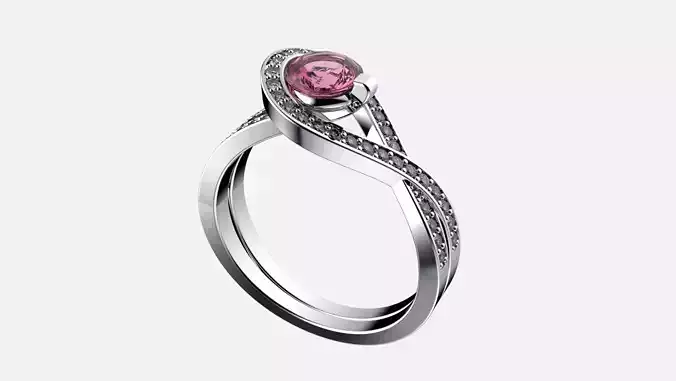 Aurora Women solitaire ring 3dm detail 3D print model