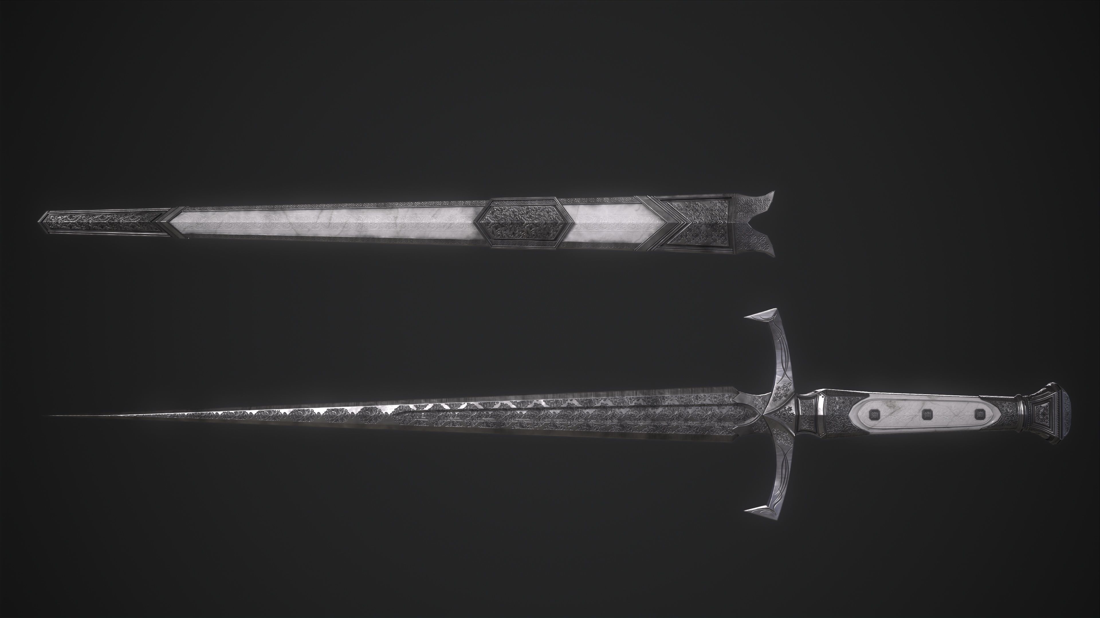 Dagger Melee Weapon Low-poly 3D model_4