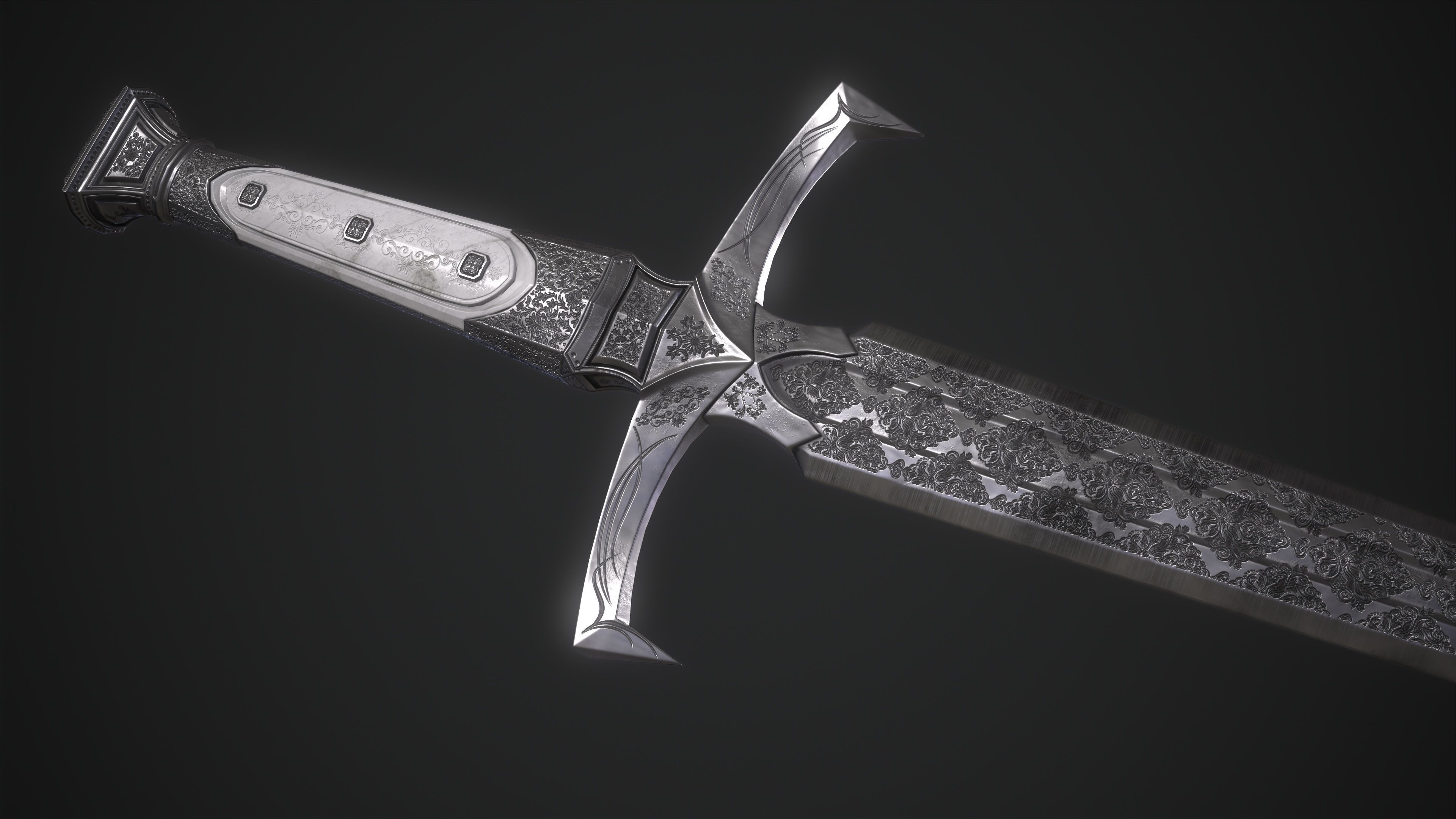 Dagger Melee Weapon Low-poly 3D model_9