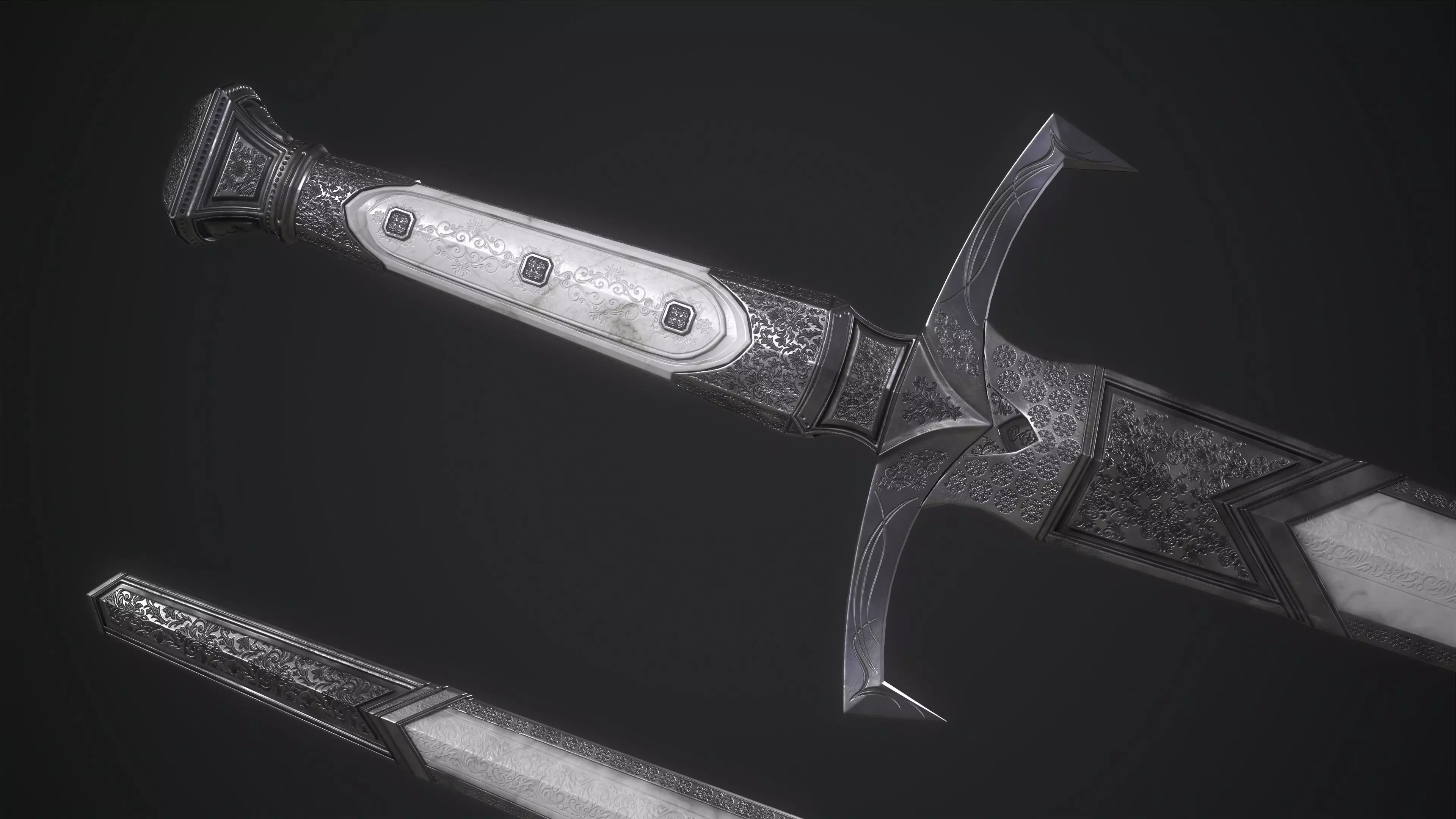 Dagger Melee Weapon Low-poly 3D model_0