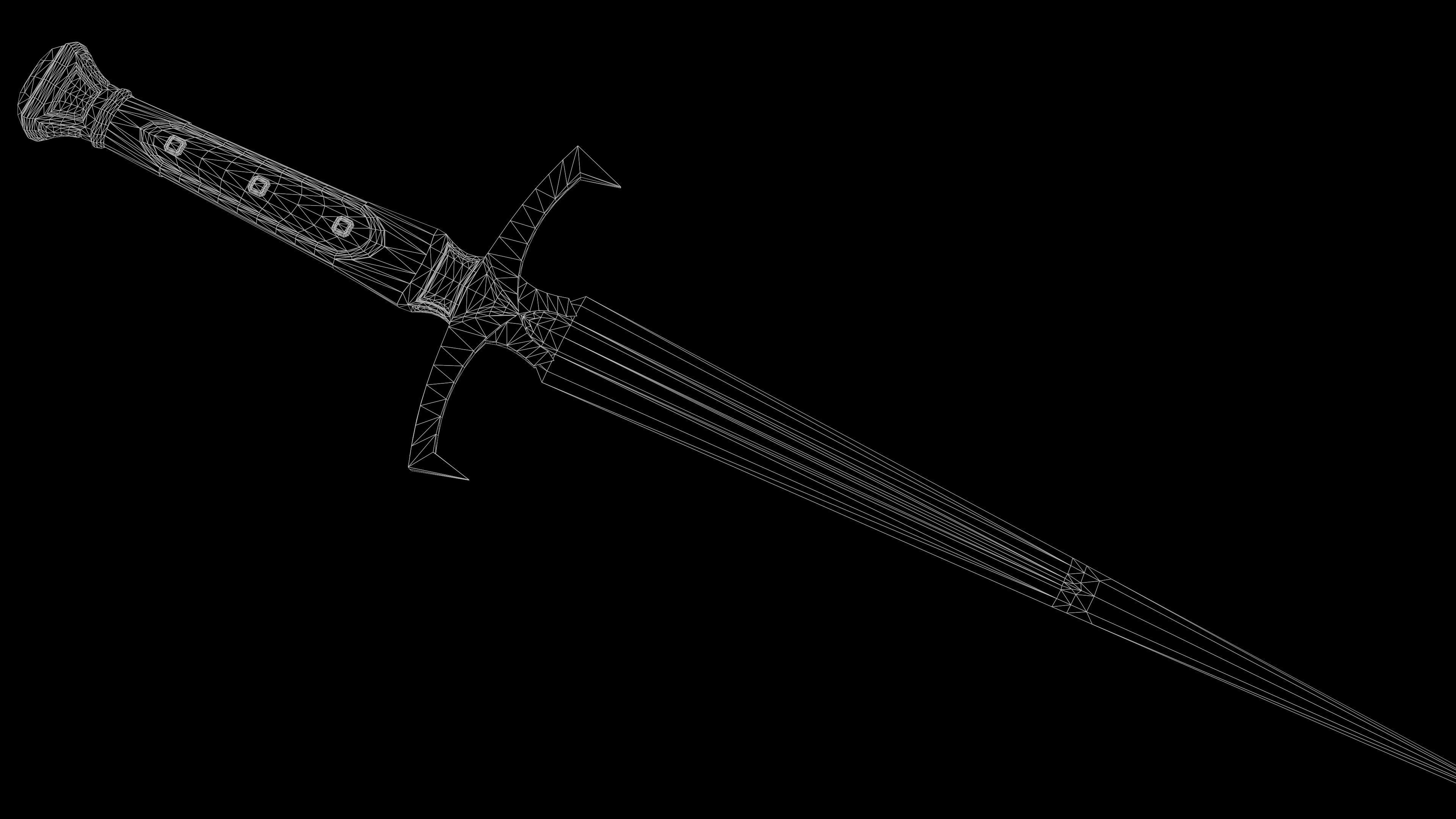 Dagger Melee Weapon Low-poly 3D model_10
