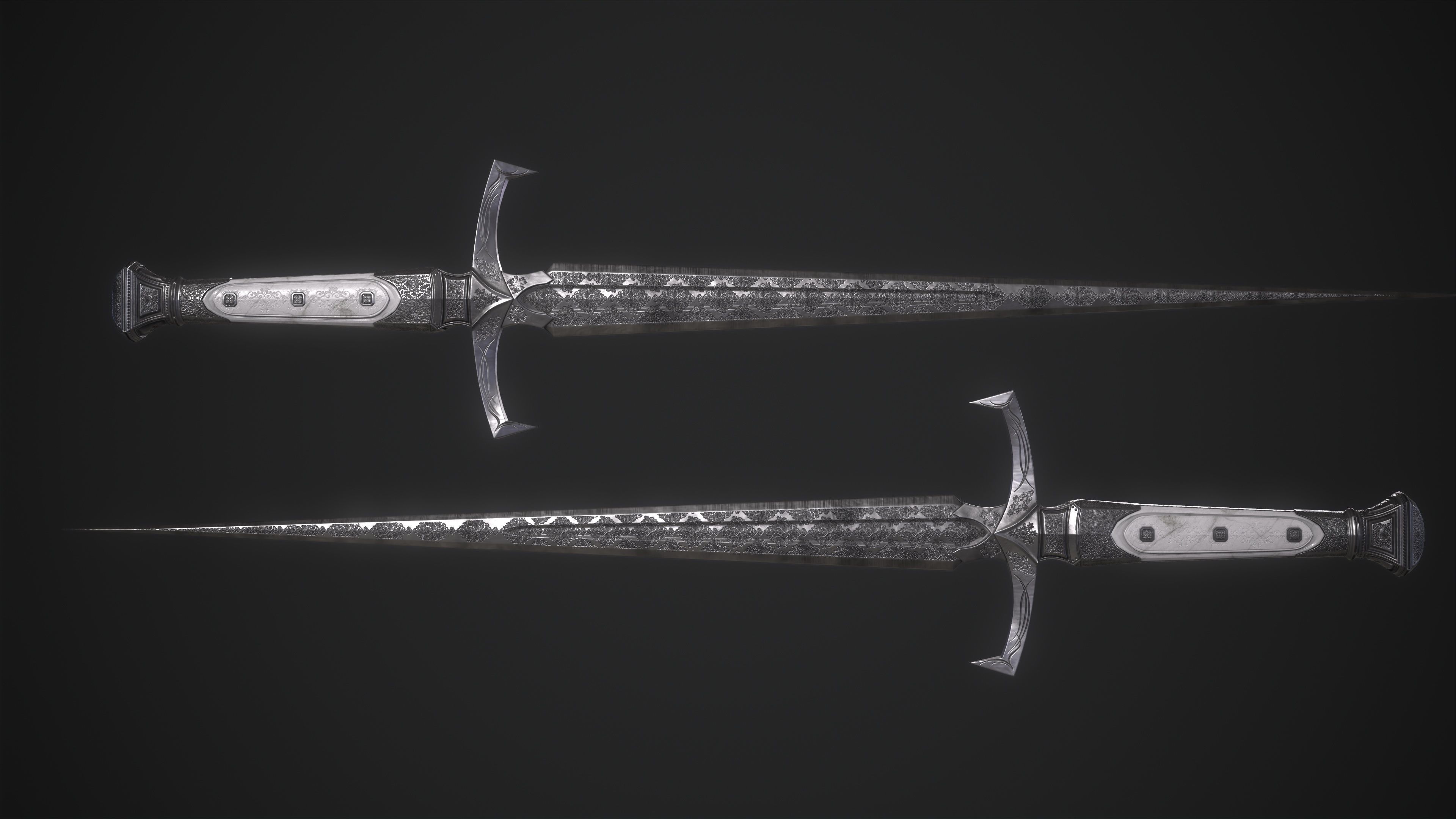 Dagger Melee Weapon Low-poly 3D model_7