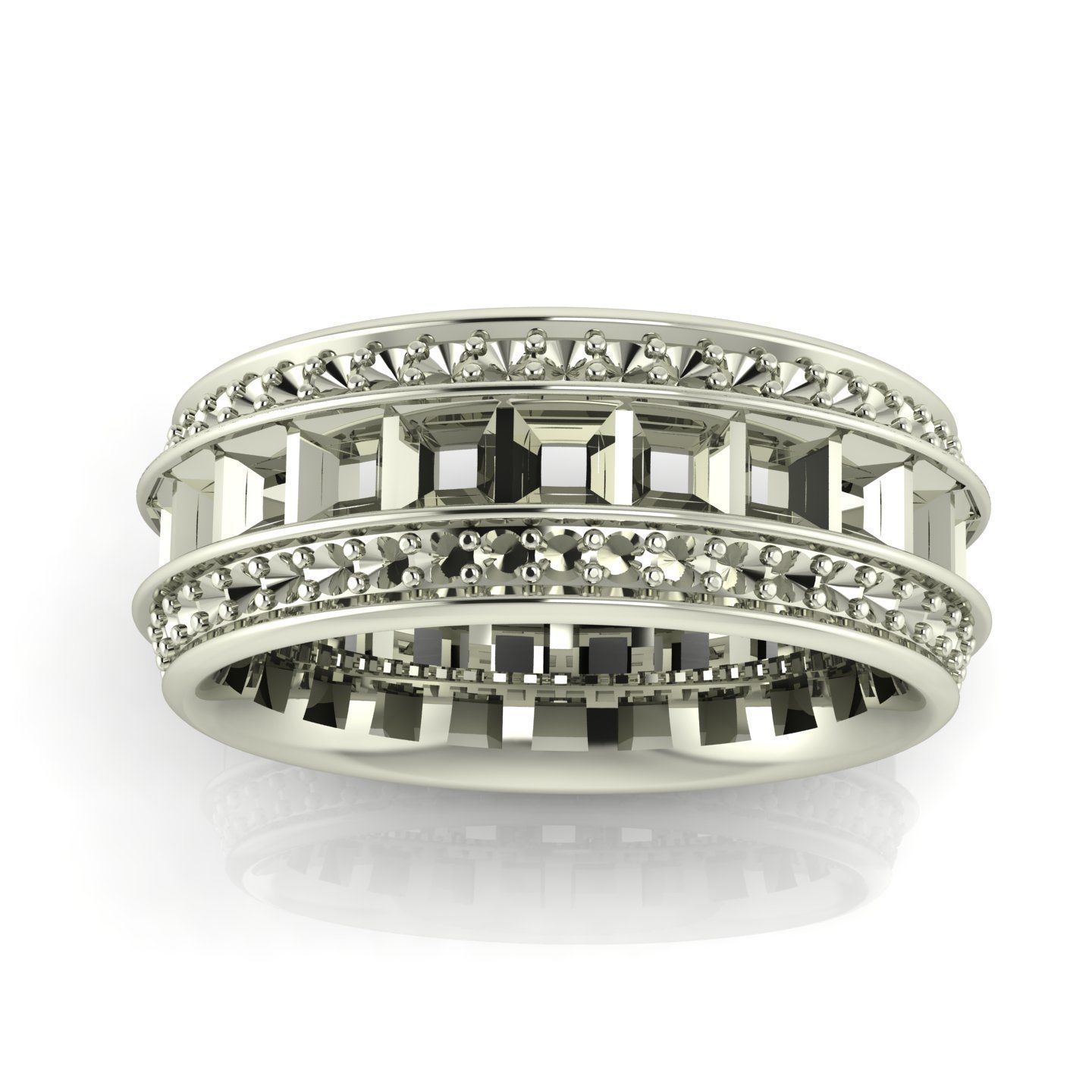 3 Row Princess Eternity Band - 3D print model 3D print model_6