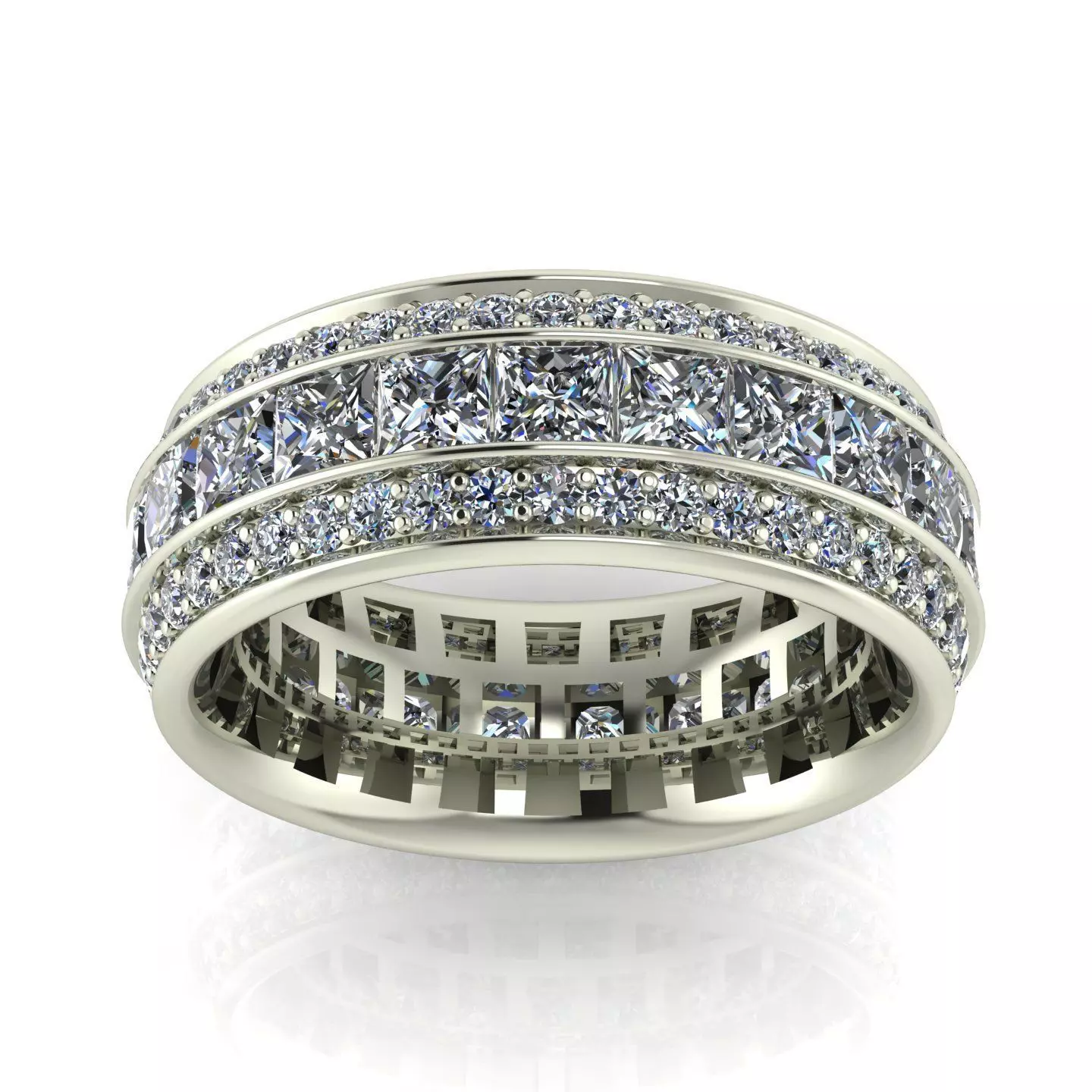 3 Row Princess Eternity Band - 3D print model 3D print model_0