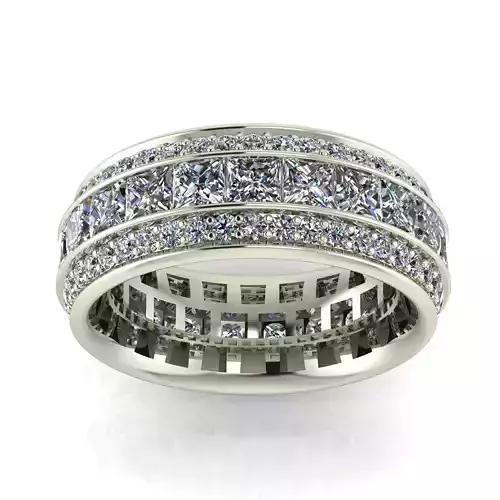 3 Row Princess Eternity Band - 3D print model