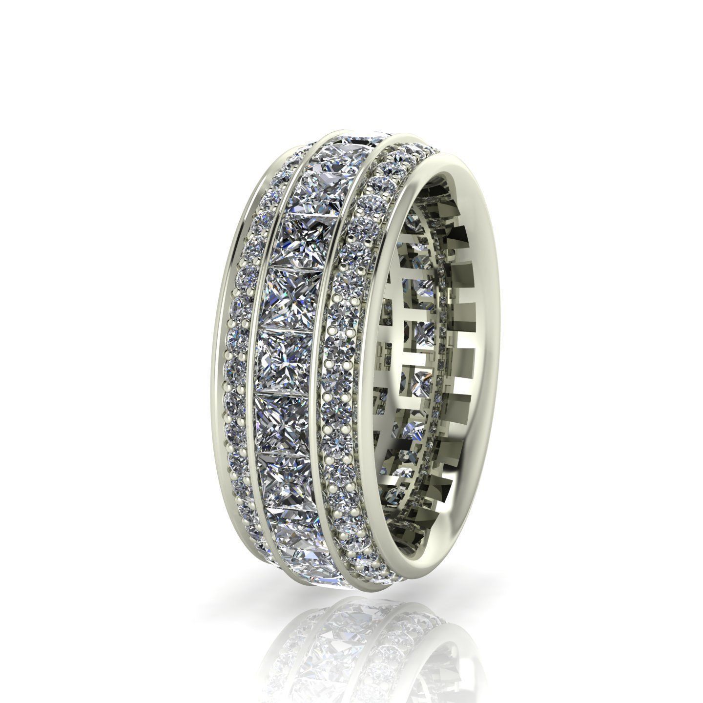 3 Row Princess Eternity Band - 3D print model 3D print model_2