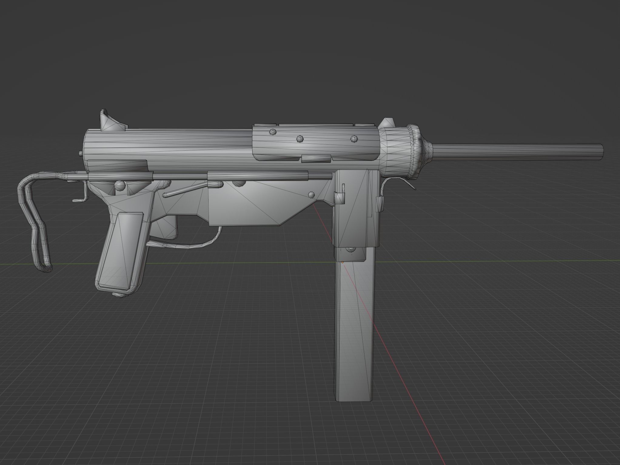 M3 Grease Gun Low-poly 3D model_5