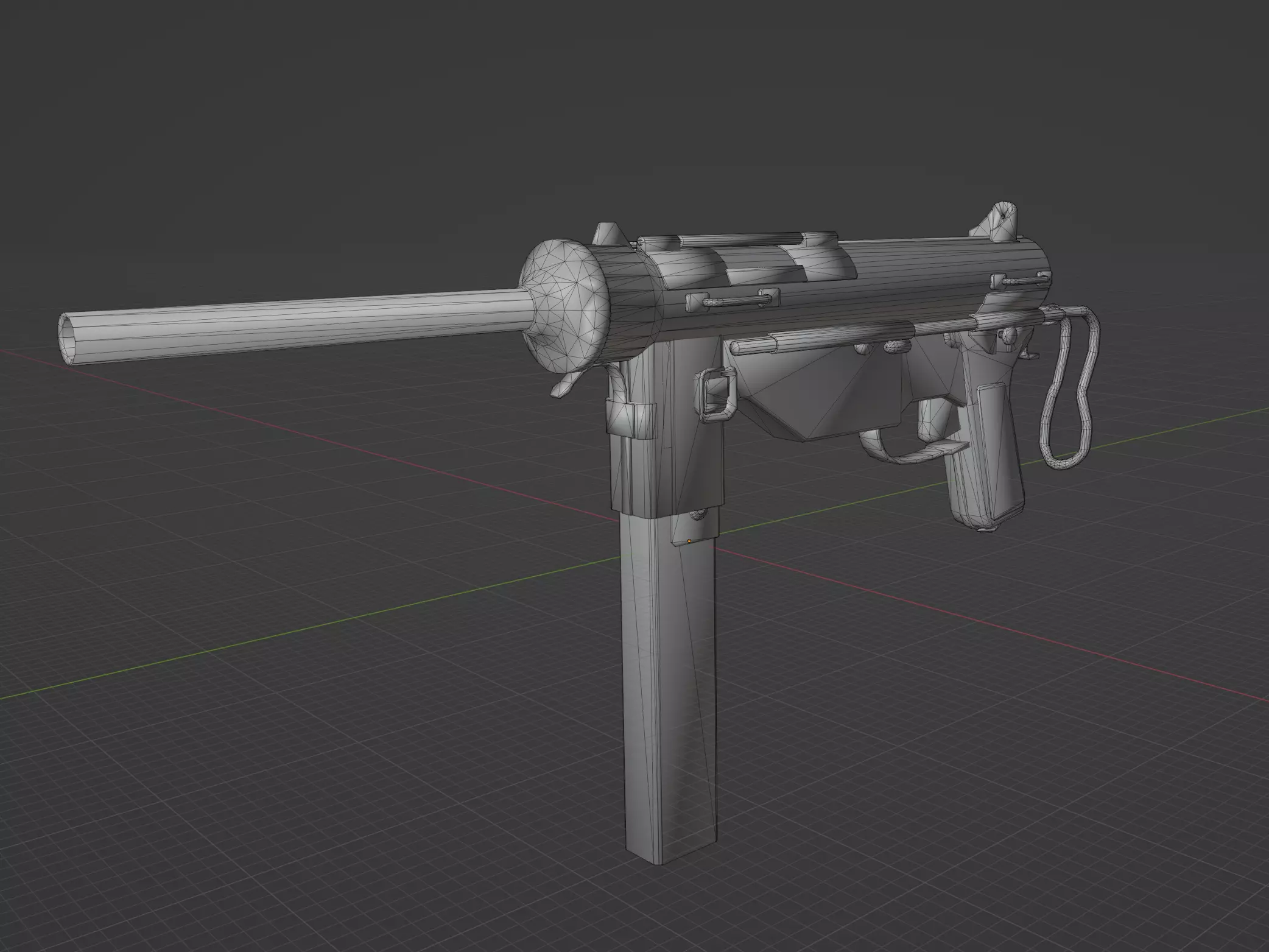M3 Grease Gun Low-poly 3D model_0