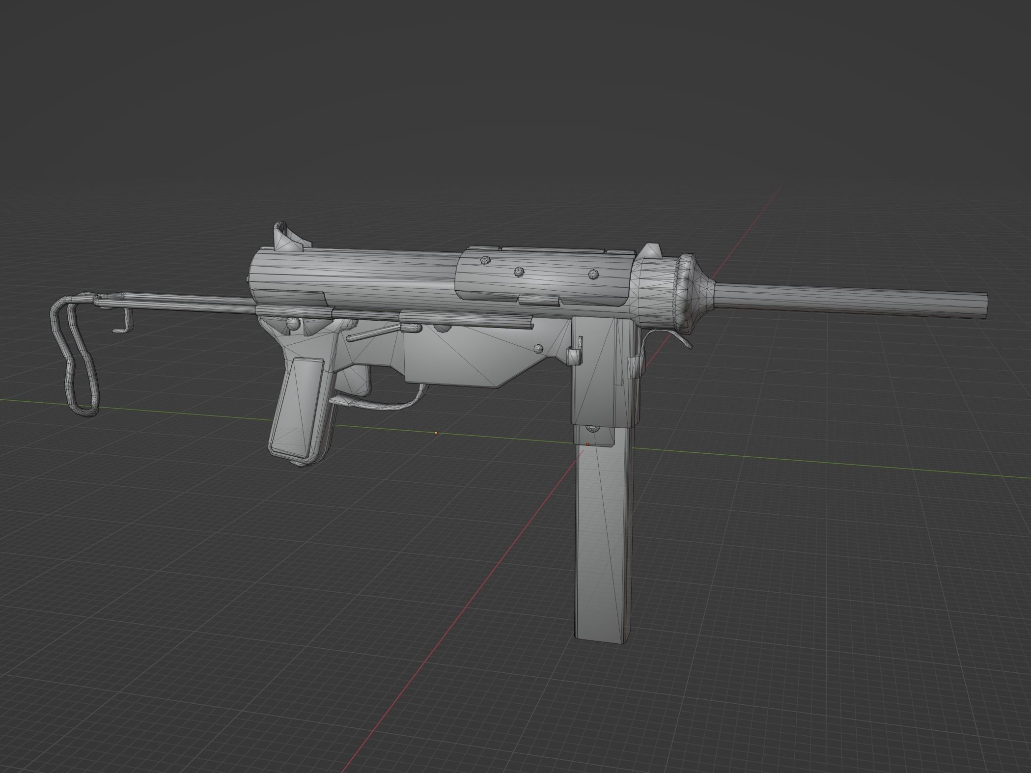 M3 Grease Gun Low-poly 3D model_8