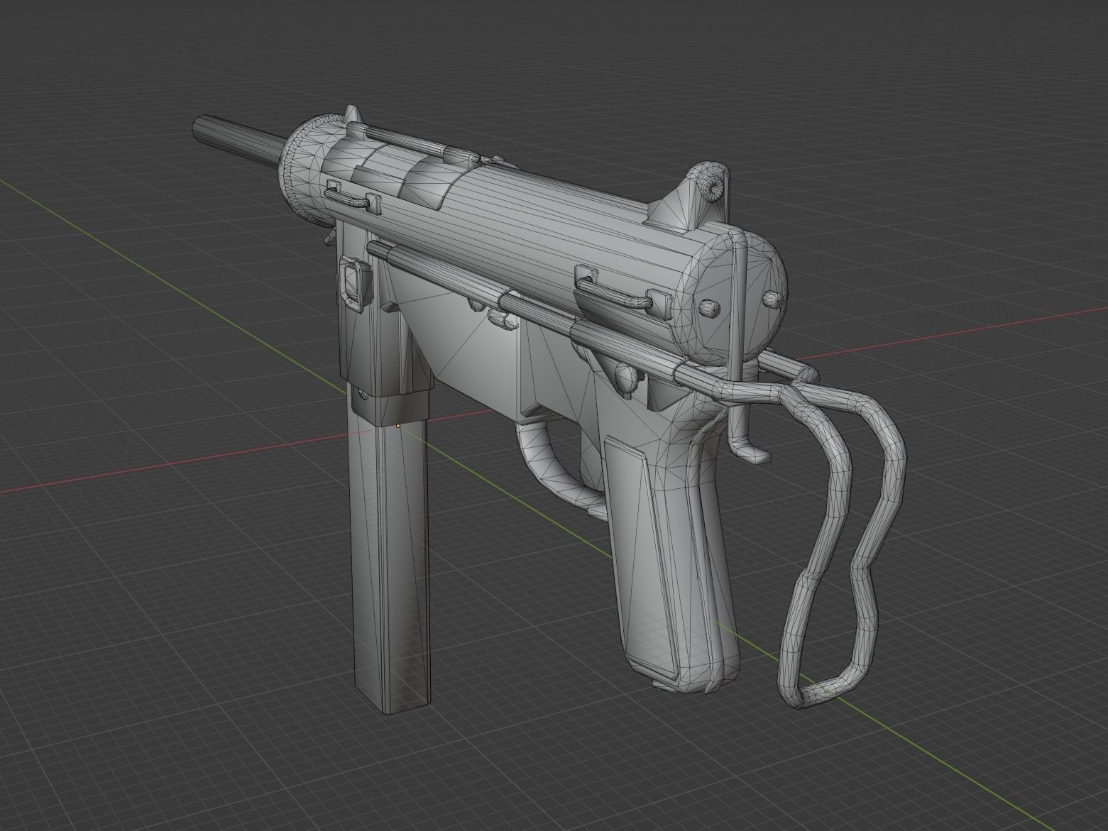 M3 Grease Gun Low-poly 3D model_2