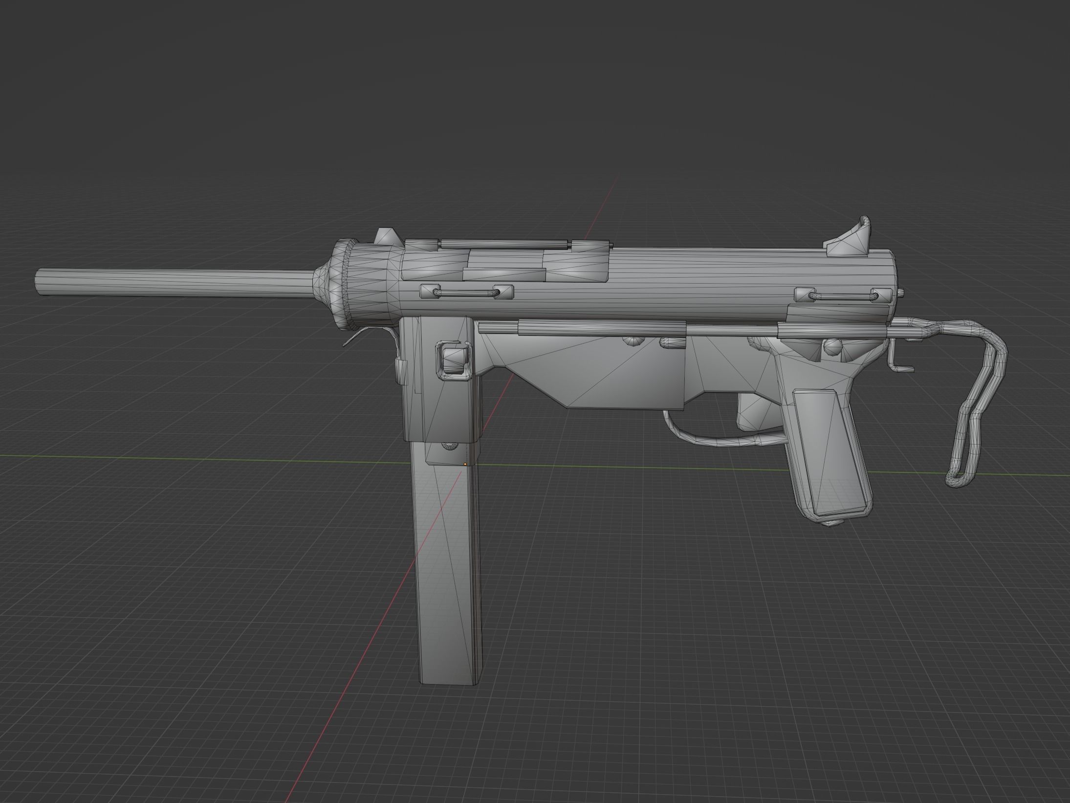 M3 Grease Gun Low-poly 3D model_1