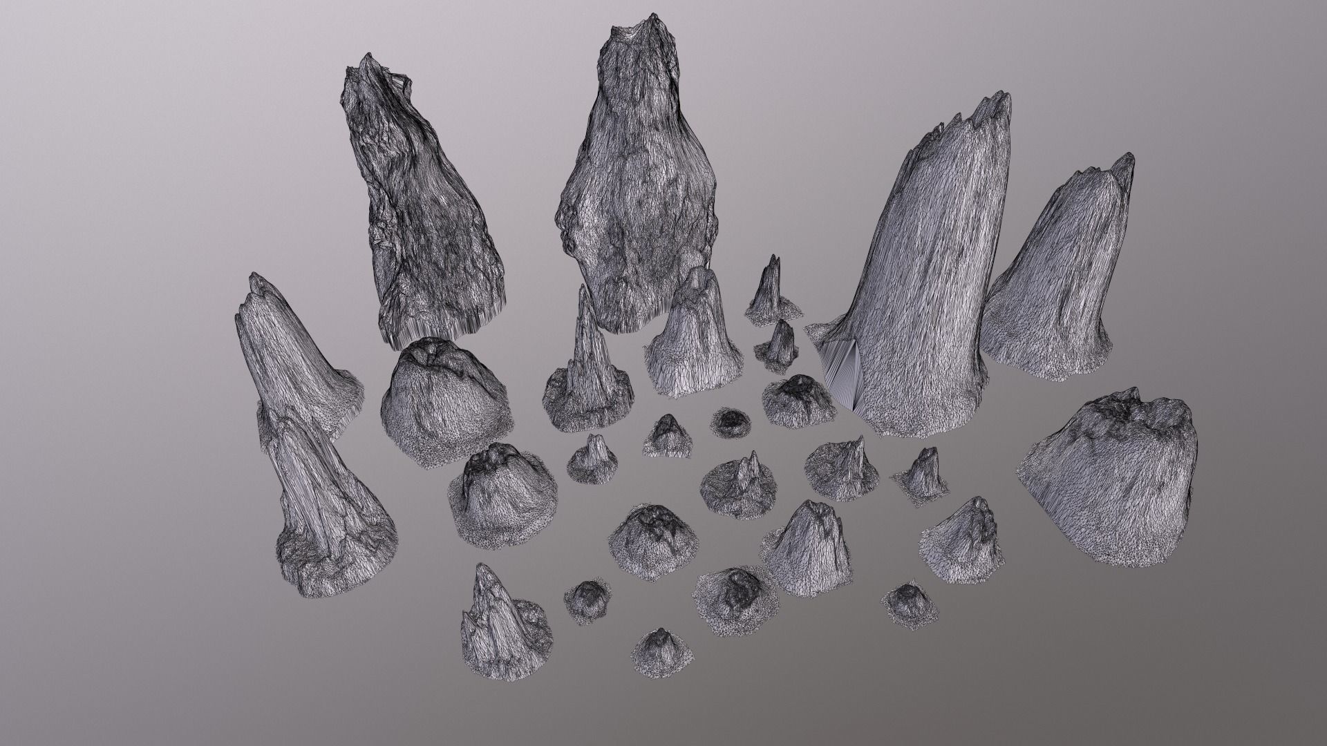 Rocks Formations Pack Low-poly 3D model_12