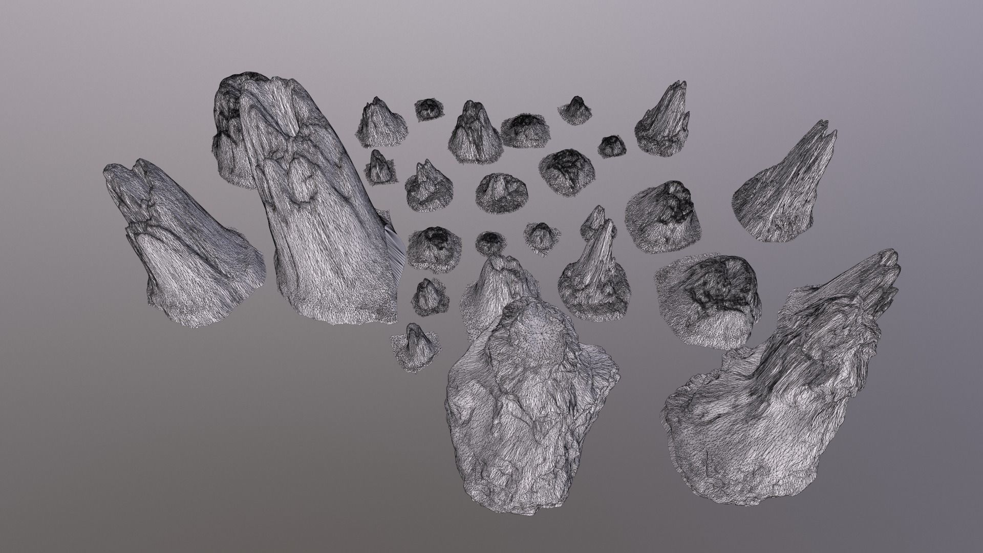 Rocks Formations Pack Low-poly 3D model_13