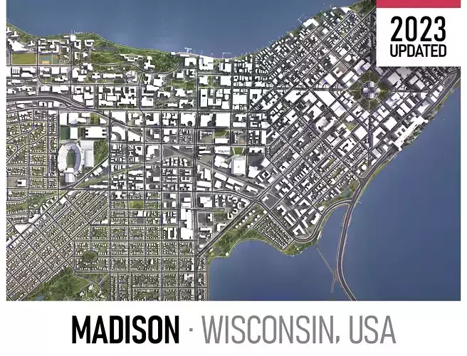 Madison - 3D City Low-poly 3D model