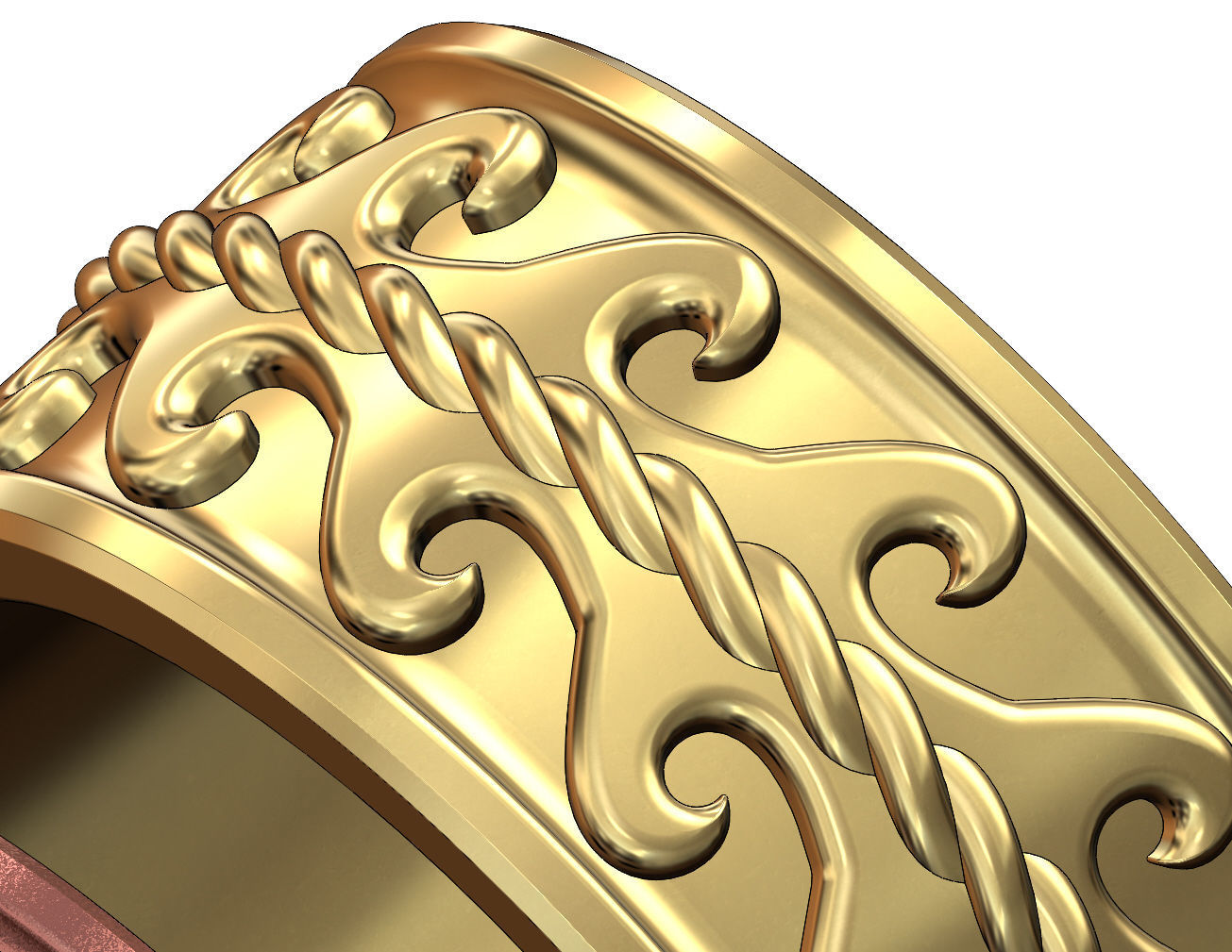 Rope double greek key wave band US sizes 7 8 9 3D print model_3