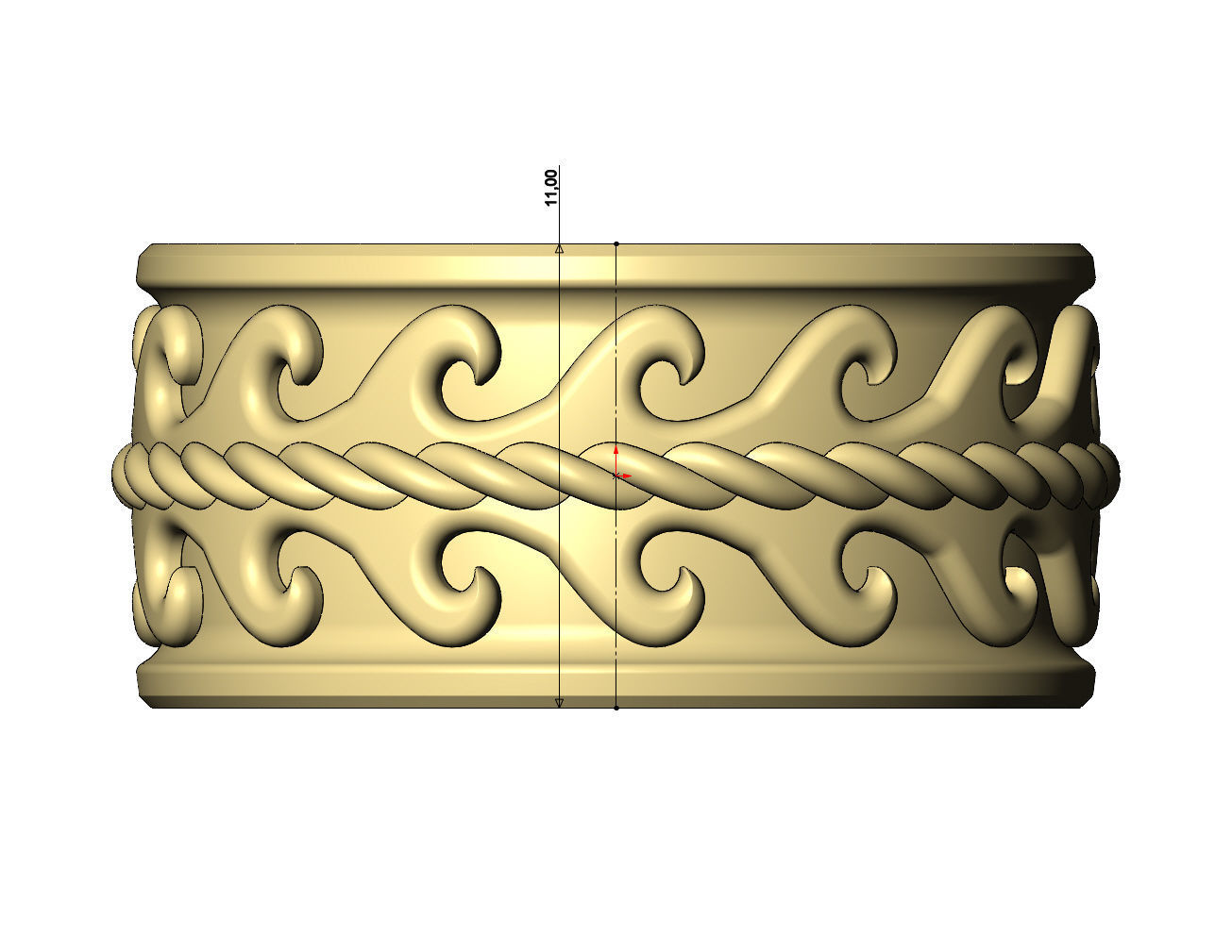 Rope double greek key wave band US sizes 7 8 9 3D print model_6