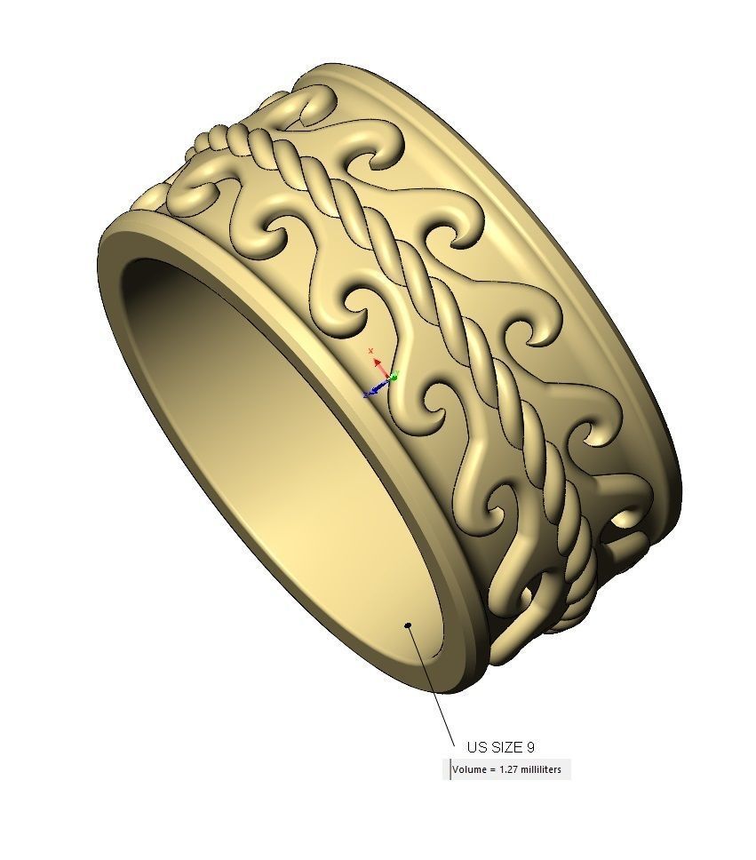 Rope double greek key wave band US sizes 7 8 9 3D print model_16