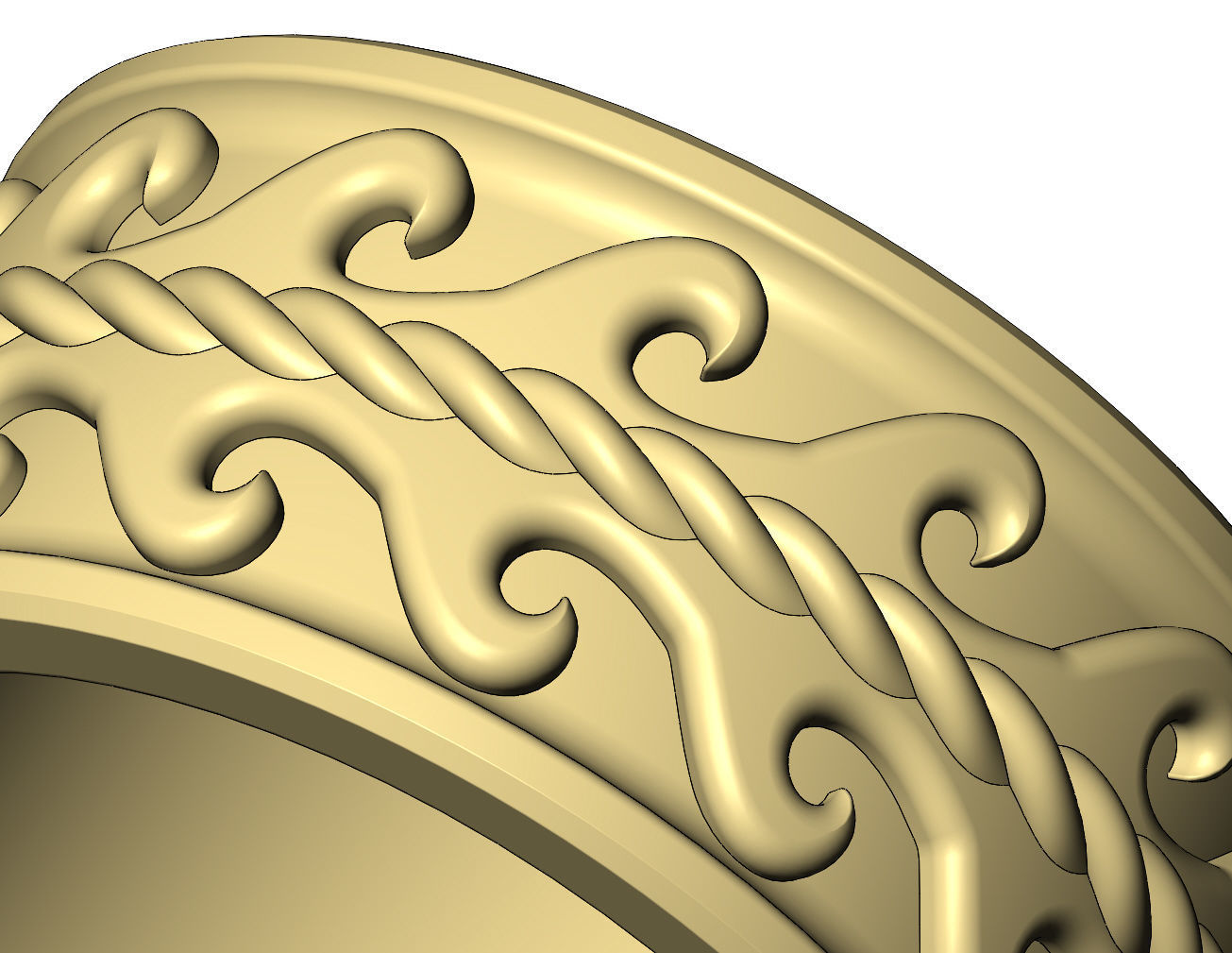 Rope double greek key wave band US sizes 7 8 9 3D print model_9