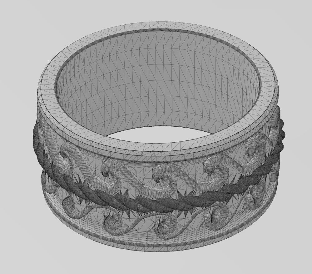 Rope double greek key wave band US sizes 7 8 9 3D print model_13