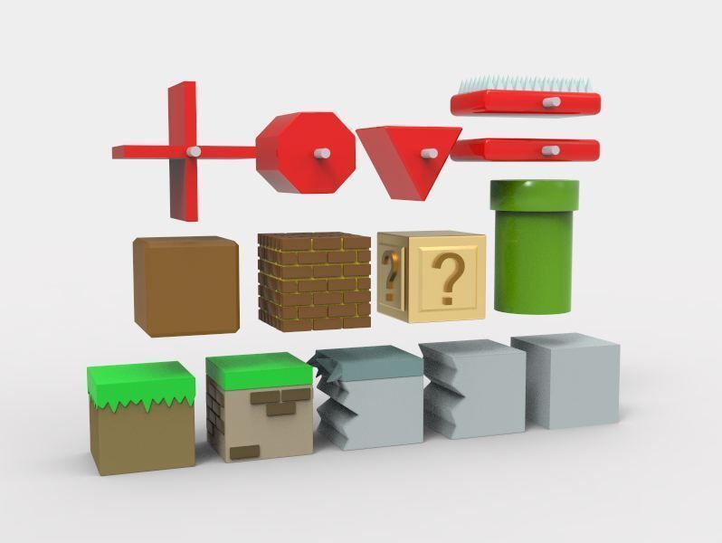 Low Poly Game ready Super Mario game assets props set Low-poly 3D model_1