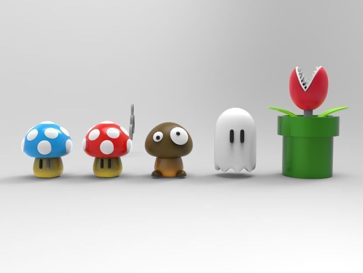 Low Poly Game ready Super Mario game assets props set Low-poly 3D model_3