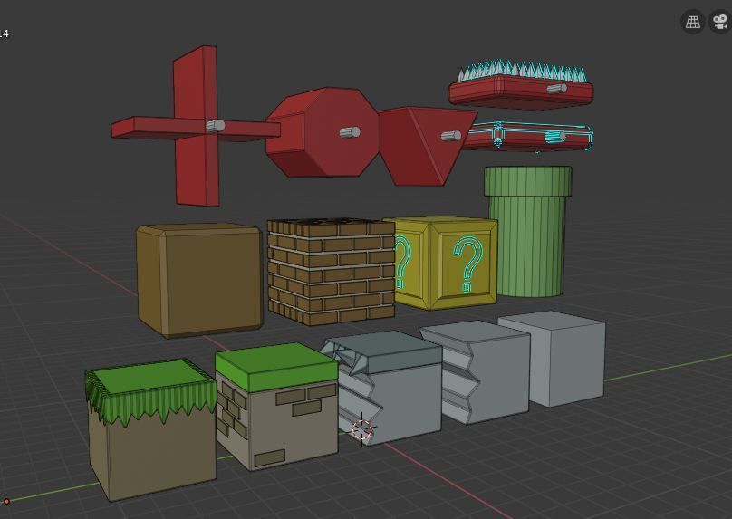 Low Poly Game ready Super Mario game assets props set Low-poly 3D model_6