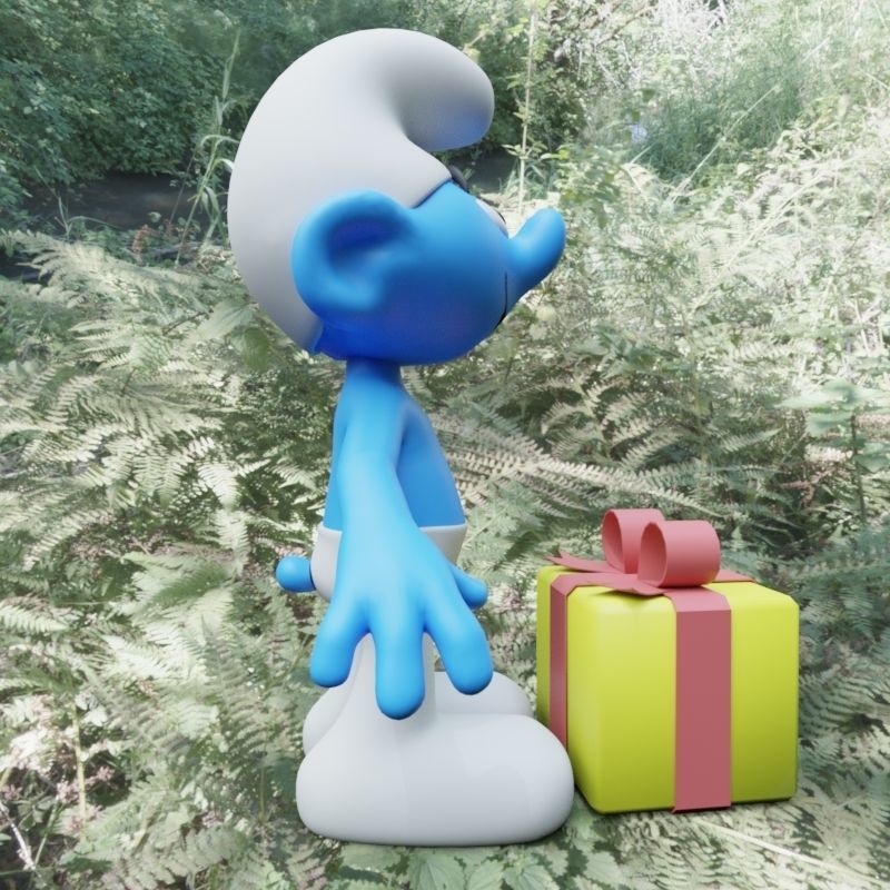 Jokey Smurf Low-poly 3D model_2