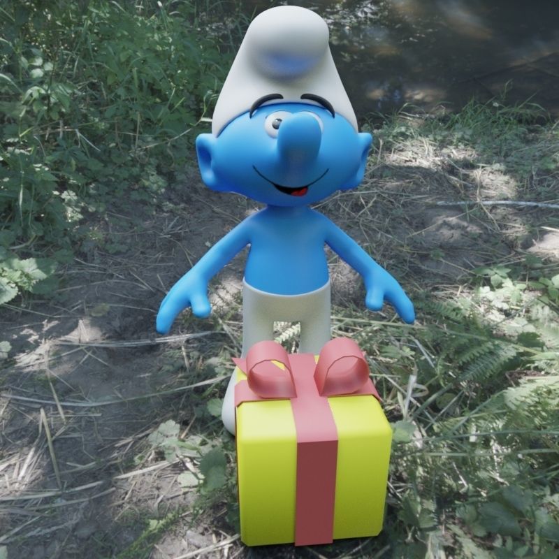 Jokey Smurf Low-poly 3D model_5