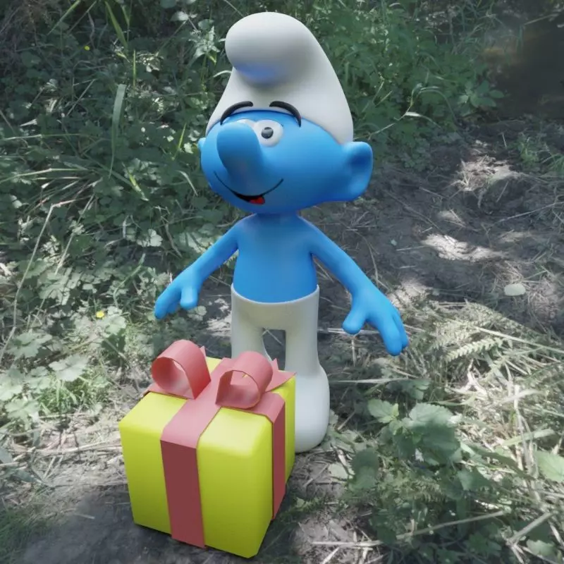 Jokey Smurf Low-poly 3D model_0