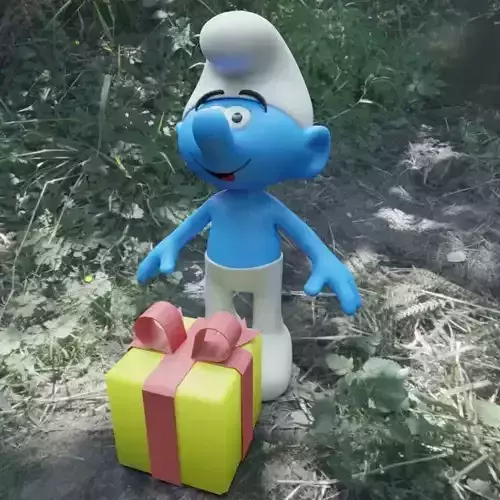 Jokey Smurf  Low-poly 3D model