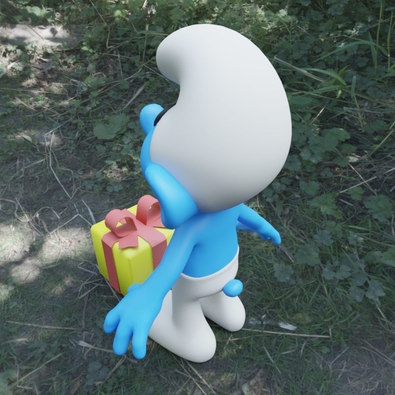 Jokey Smurf Low-poly 3D model_3