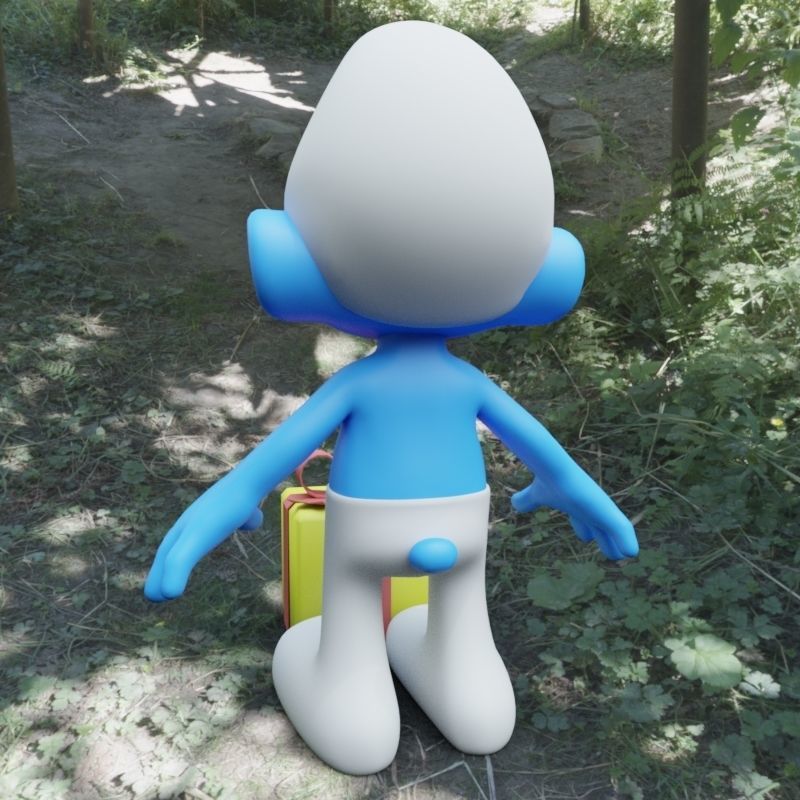 Jokey Smurf Low-poly 3D model_6