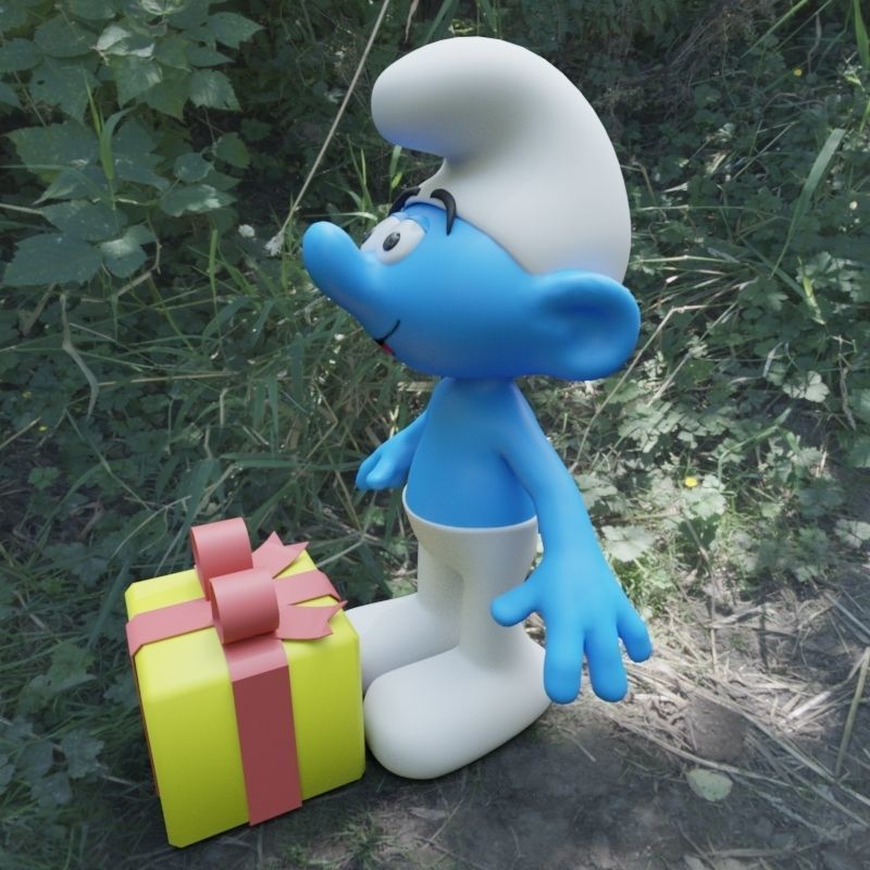 Jokey Smurf Low-poly 3D model_4