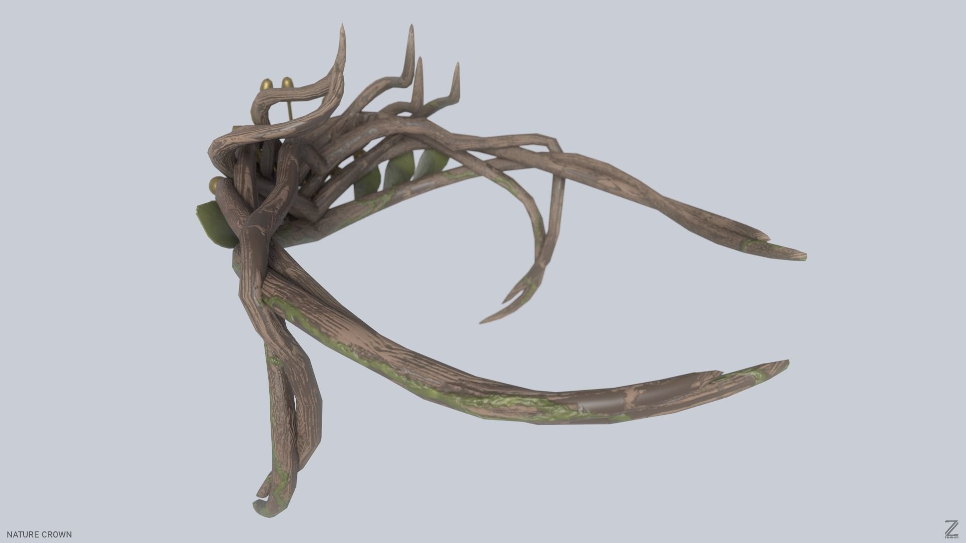 Nature crown Low-poly 3D model_4