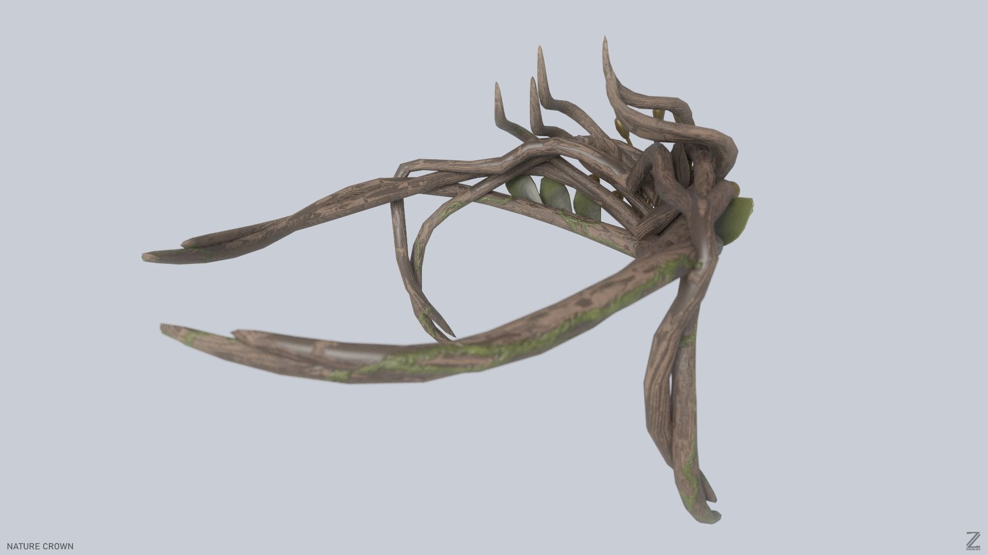 Nature crown Low-poly 3D model_6