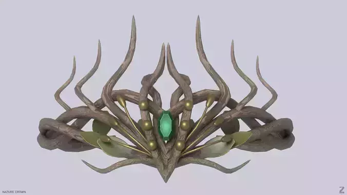 Nature crown Low-poly 3D model