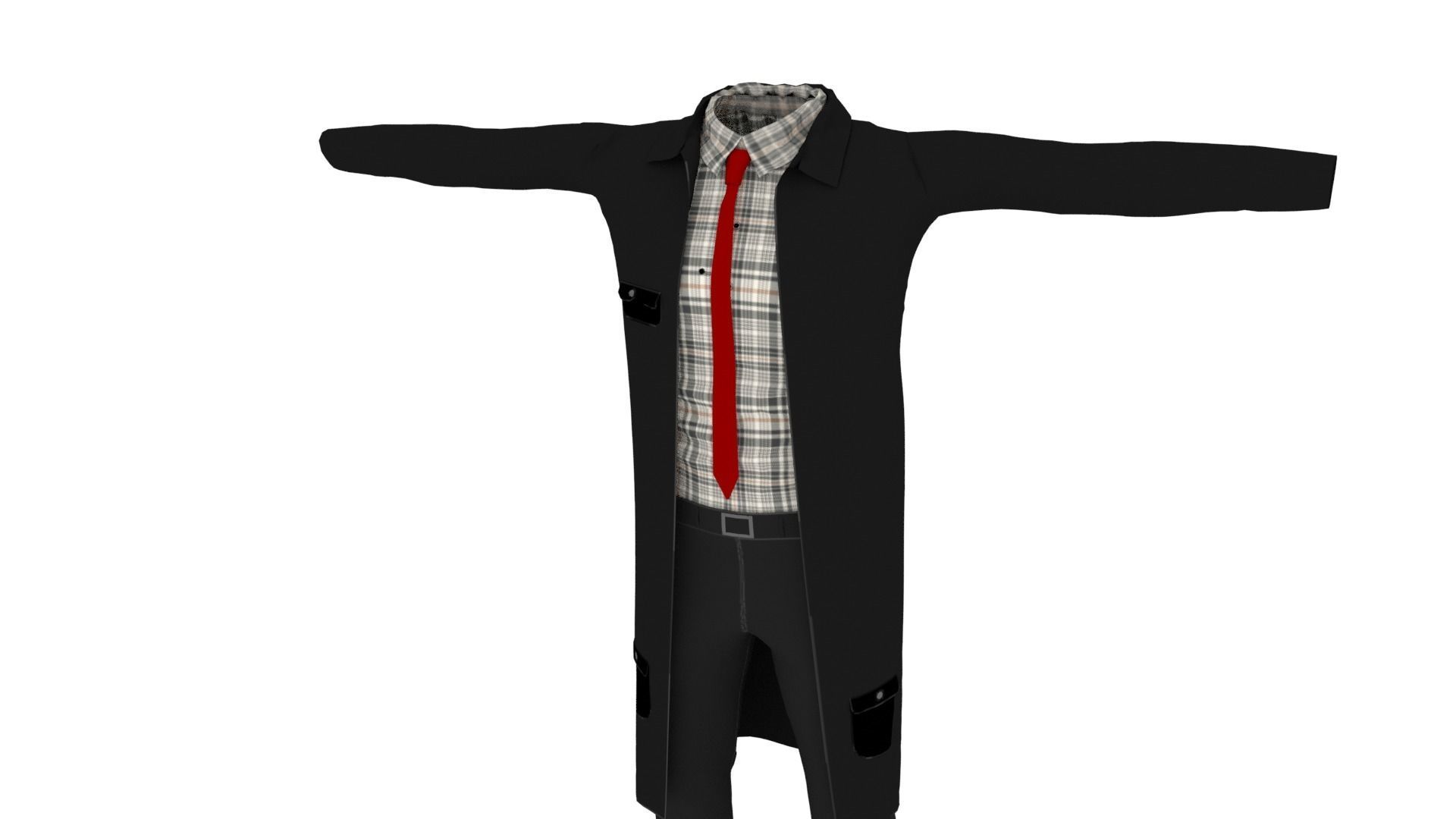 Outfit Low-poly 3D model_1