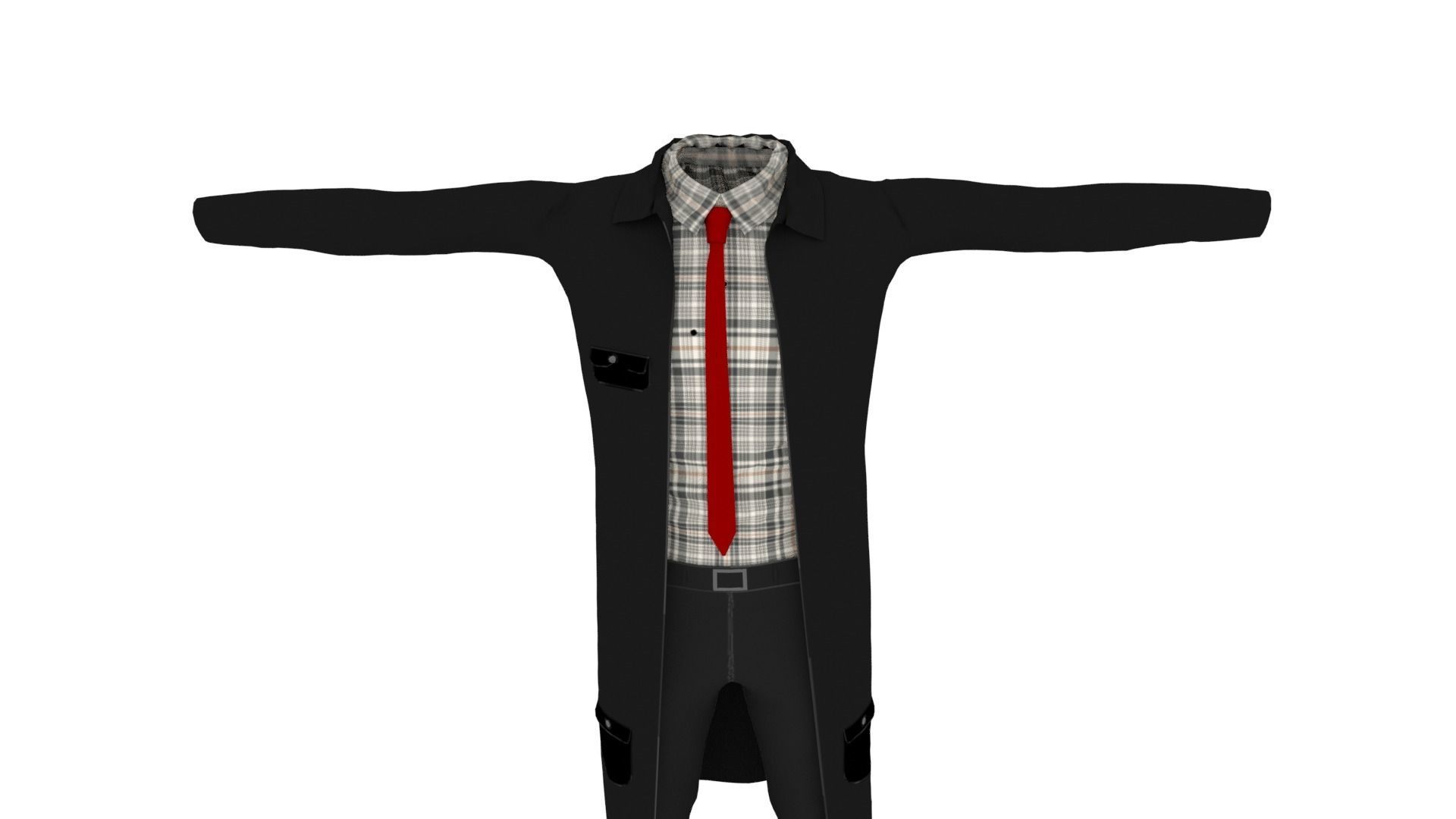 Outfit Low-poly 3D model_5