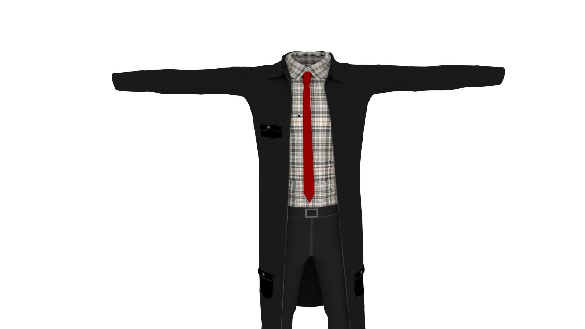 Outfit Low-poly 3D model_2