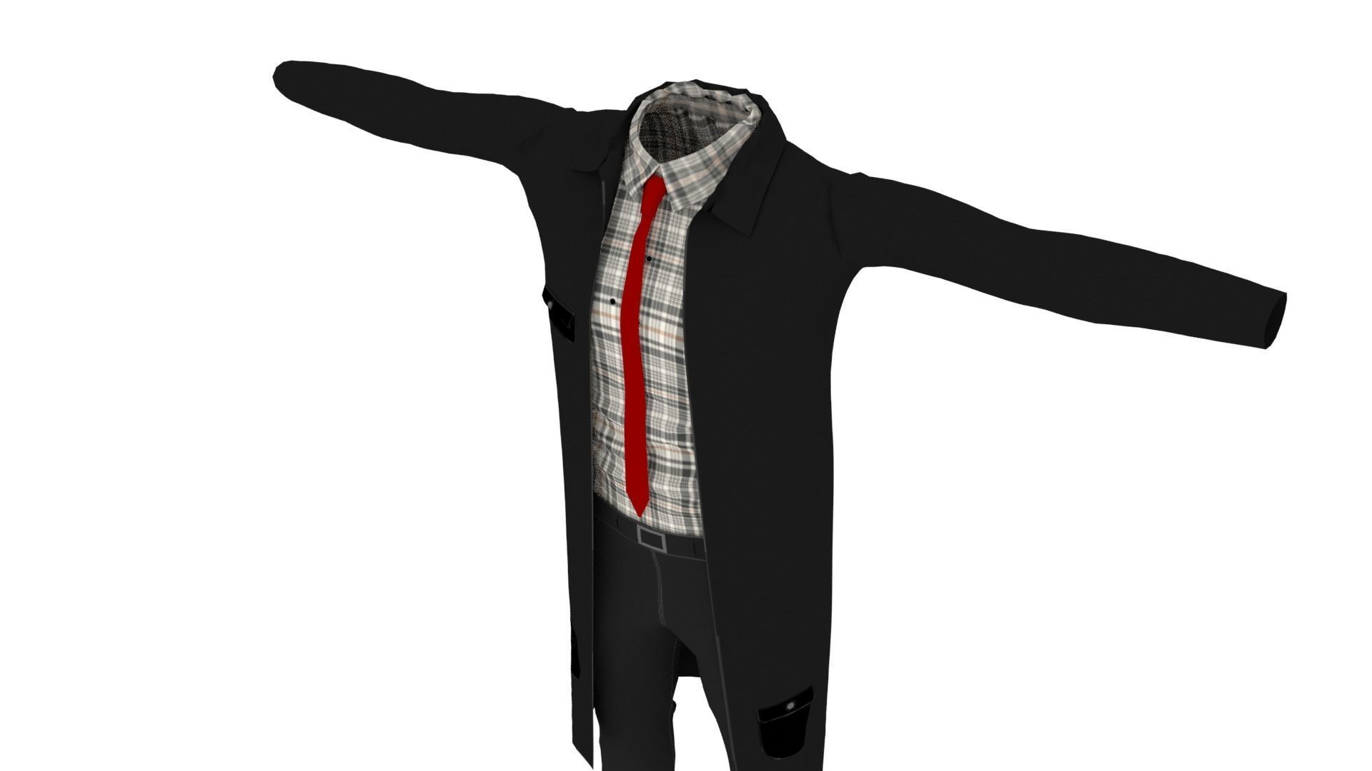 Outfit Low-poly 3D model_3