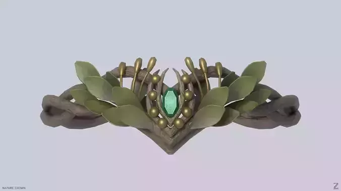 Nature crown Low-poly 3D model